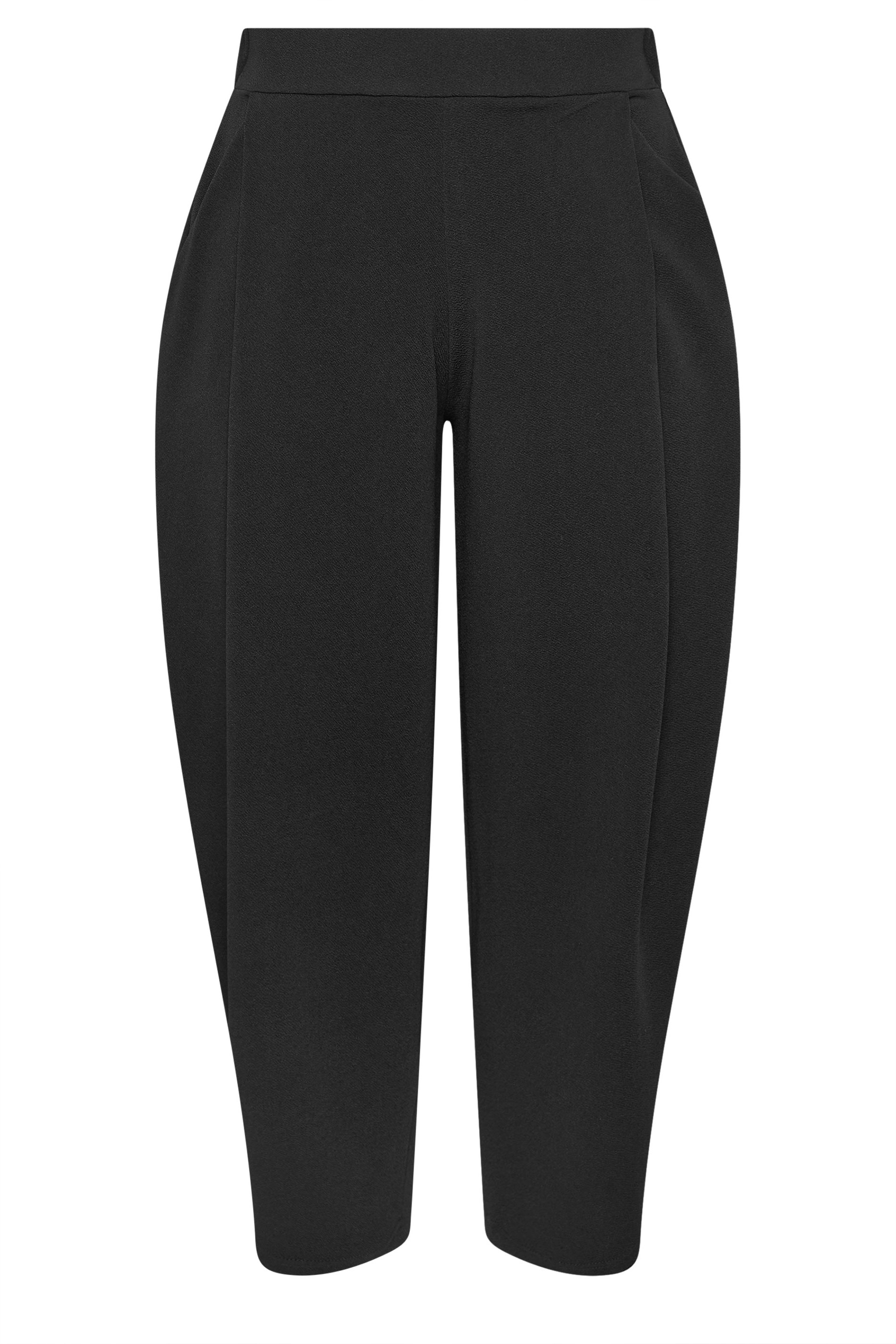 LIMITED COLLECTION Plus Size Black Pleated Barrel Leg Trousers | Yours Clothing 5