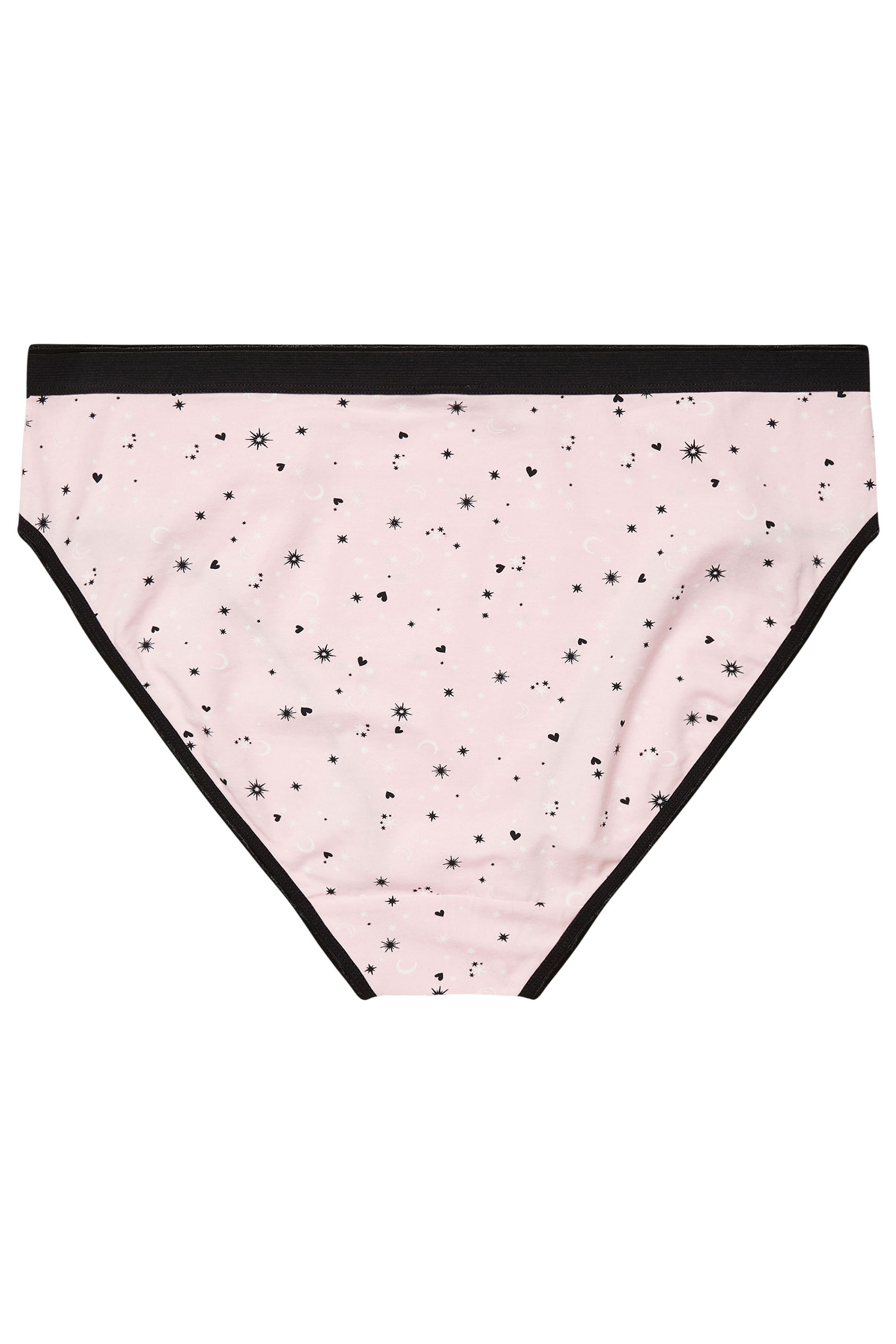 YOURSET 5 PACK Plus Size Black & Pink Star Print High Leg Knickers | Yours Clothing  7