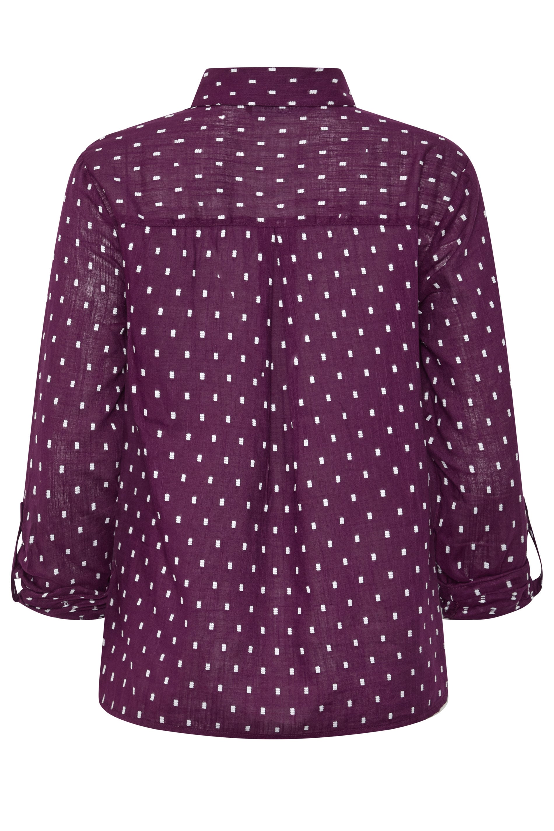 M&Co Women's Berry Purple Long Sleeve Dobby Shirt | M&Co 6