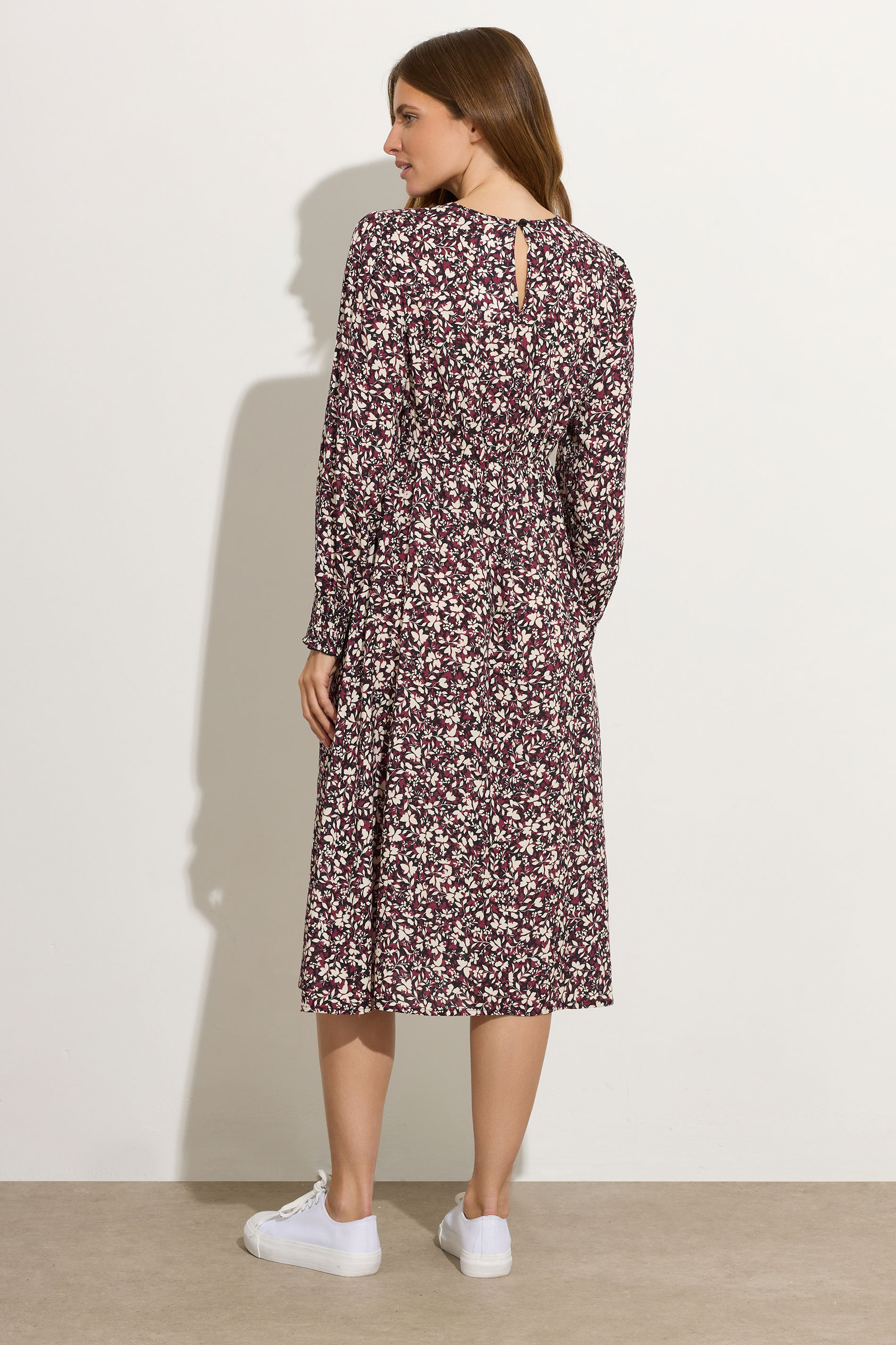 M&Co Red Ditsy Floral Print Midi Dress | M&Co 4
