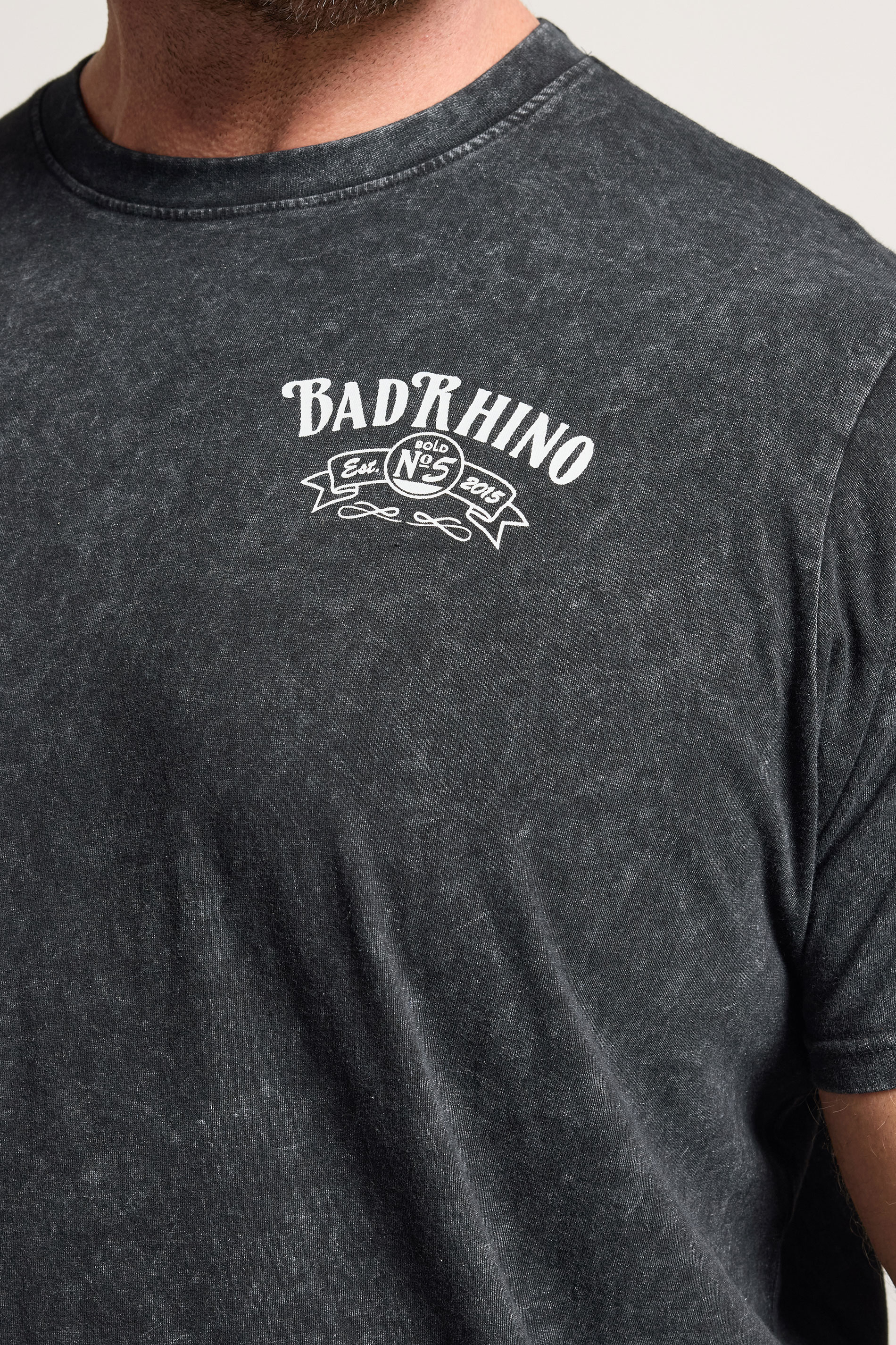 BadRhino Big & Tall Black Acid Wash Whiskey Rodeo Graphic T-Shirt | BadRhino 4