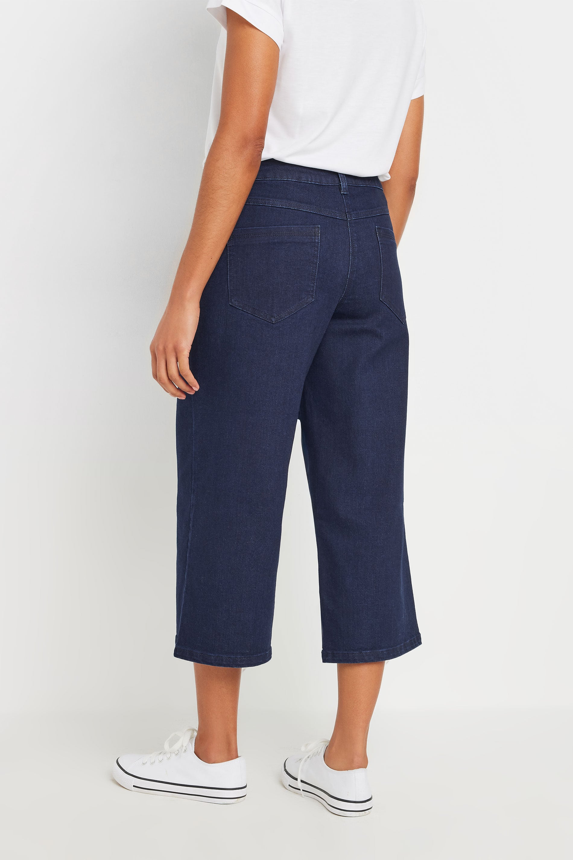 M&Co Indigo Blue Wide Leg Cropped Jeans | M&Co 4