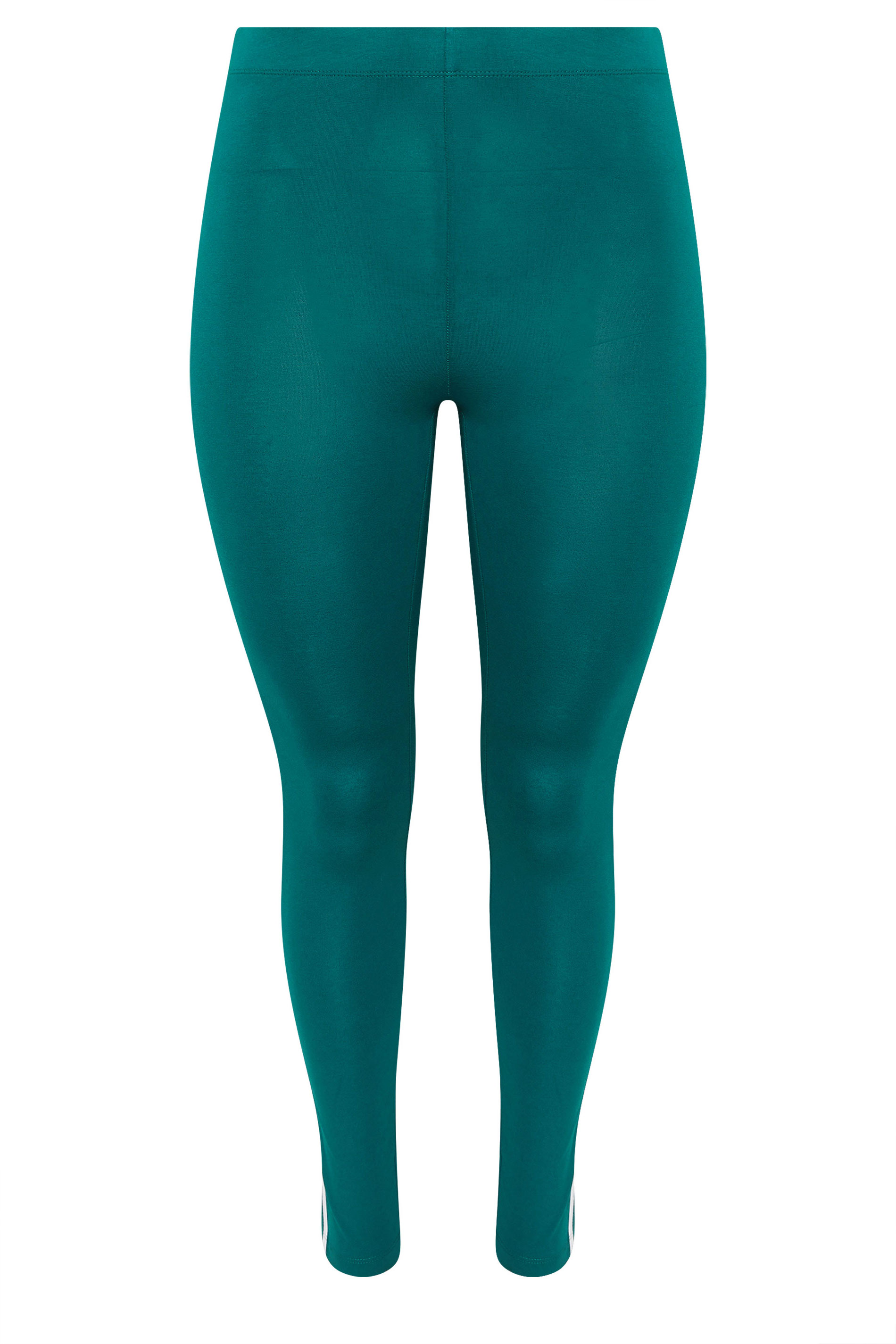 YOURS ACTIVE Plus Size Teal Green Side Stripe Leggings | Yours Clothing 5