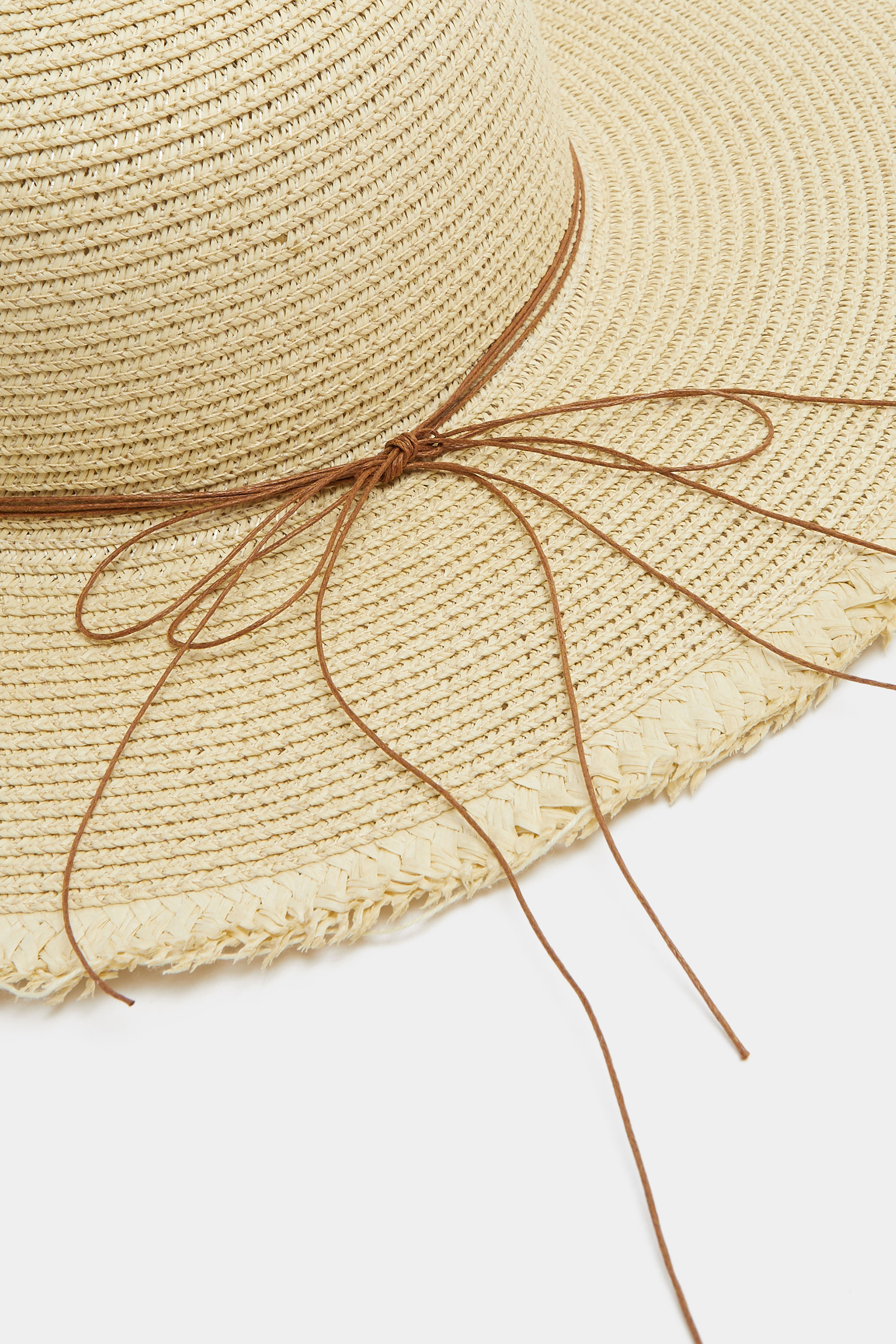 Natural Brown Bead Detail Straw Hat | Yours Clothing 4