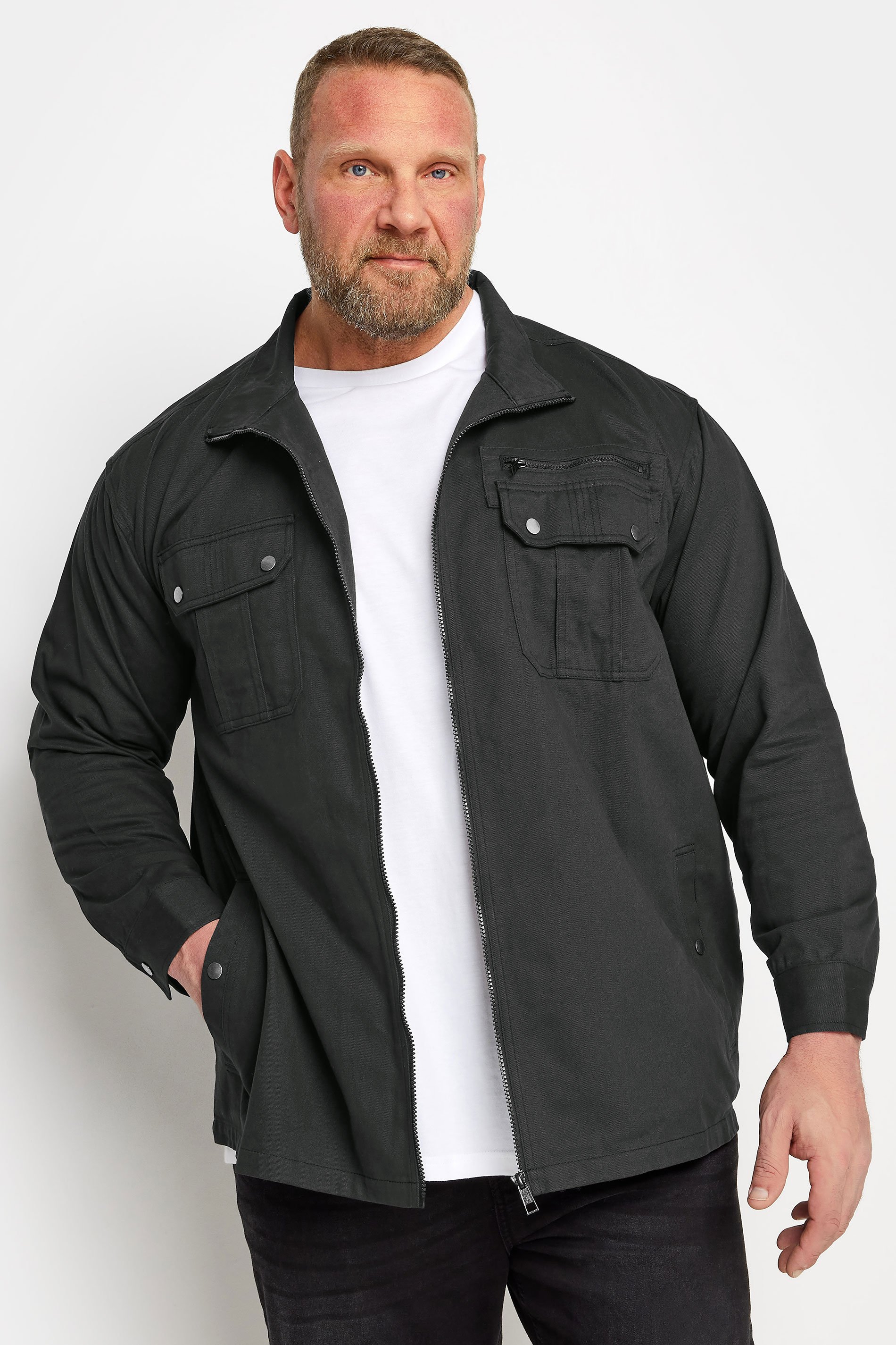 BadRhino Big & Tall Black Zip Through Jacket | BadRhino 3
