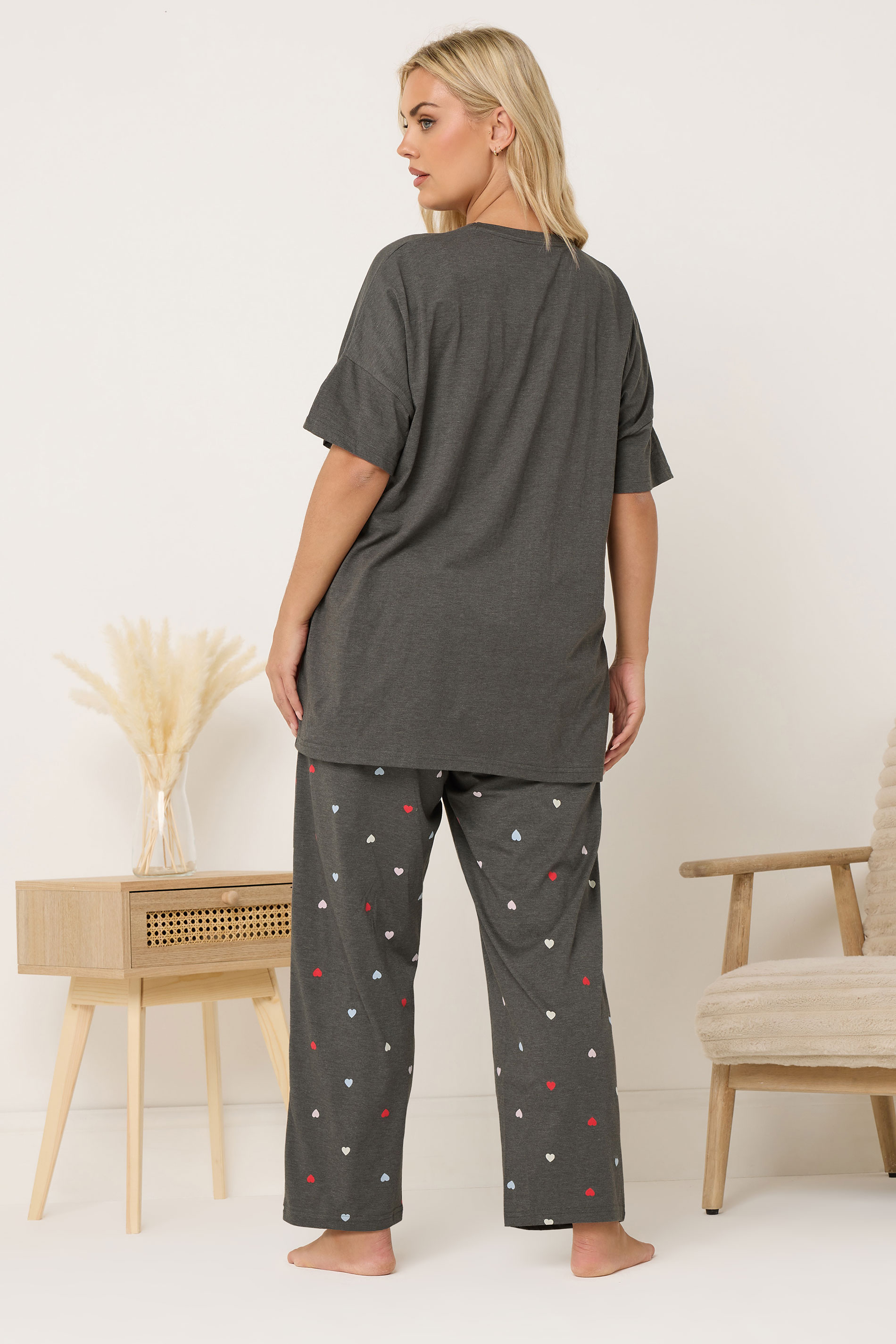 YOURS Plus Size Set Brown 'Weekend Coffee Club' Wide Leg Pyjama | Yours Clothing 2