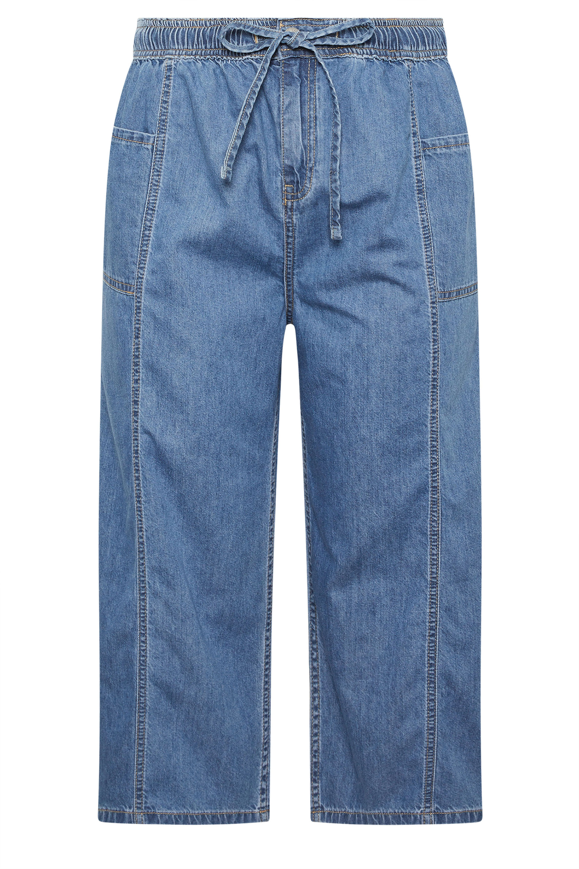 YOURS Plus Size Bleached Blue Cropped Jeans | Yours Clothing 5
