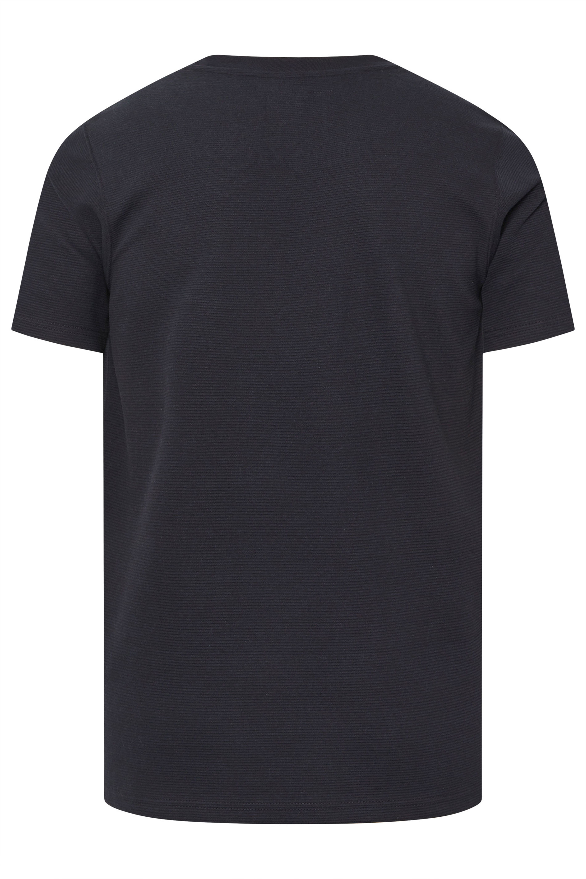 BadRhino Big & Tall Navy Blue Ottoman Textured T-Shirt | BadRhino 7