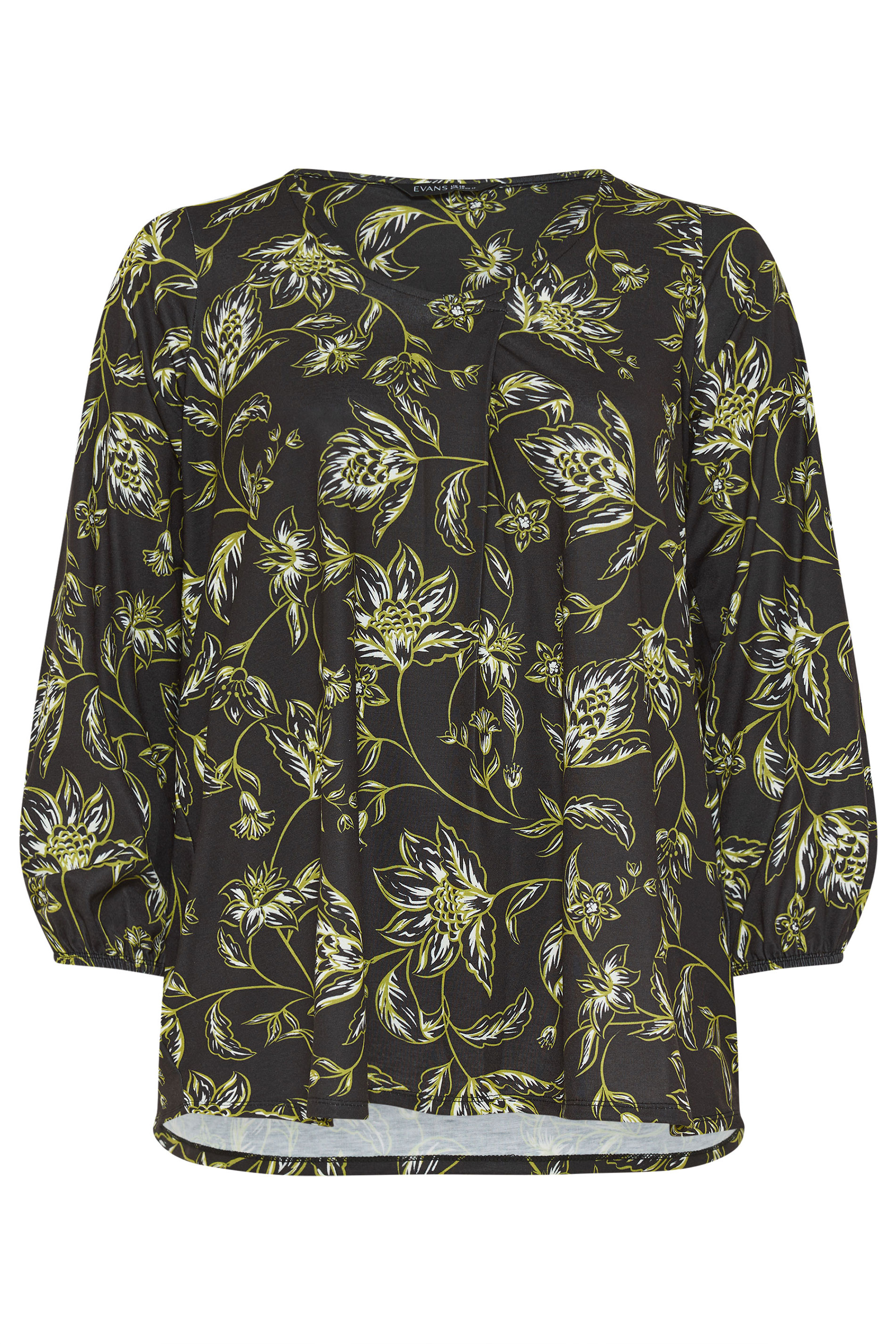 EVANS Curve Plus Size Paisley Print Pleat Front Top | Evans 5