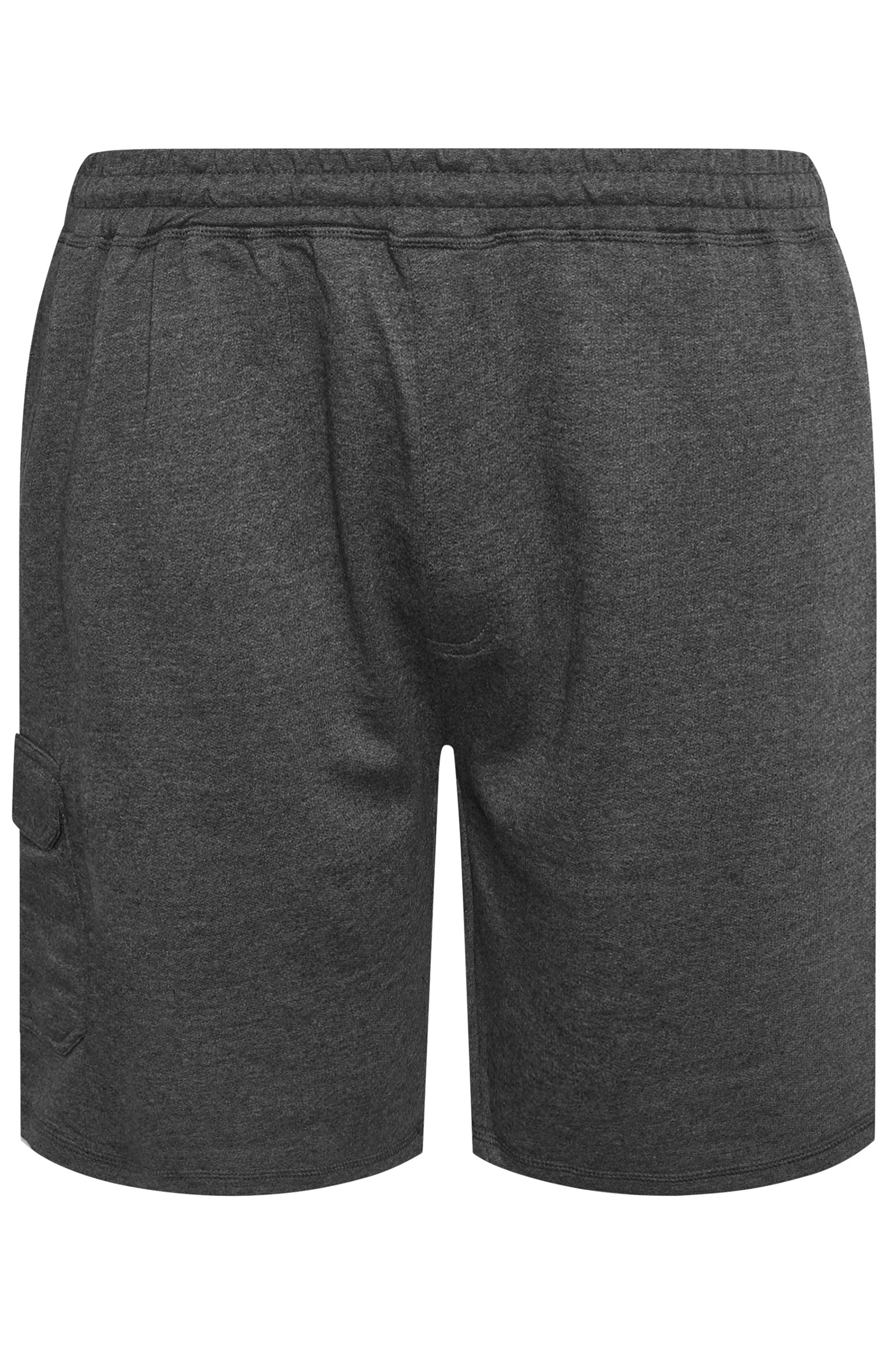 D555 Big & Tall Grey Cotton Jogger Shorts | BadRhino 2