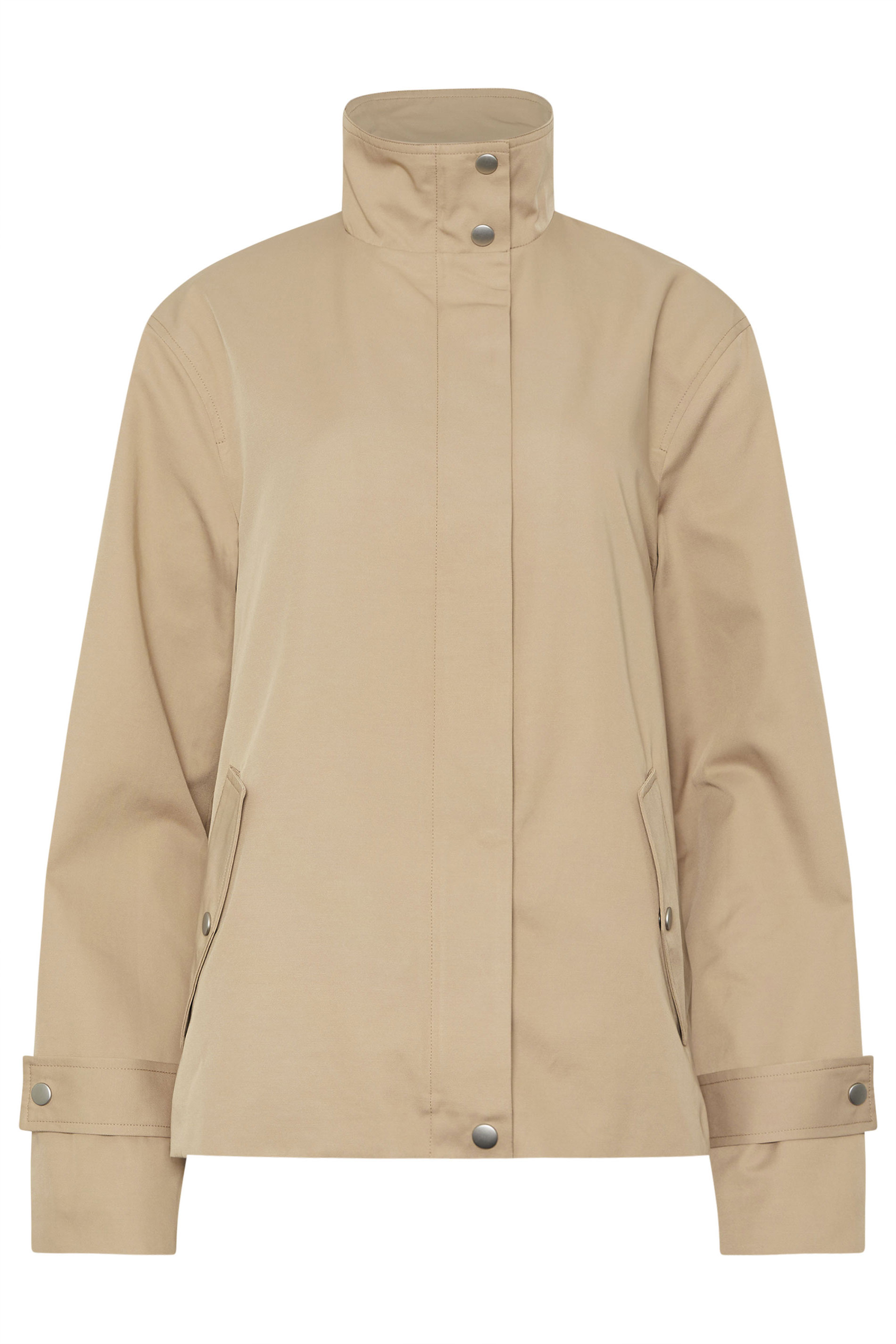LTS Tall Women's Natural Brown Funnel Neck Jacket | Long Tall Sally 5