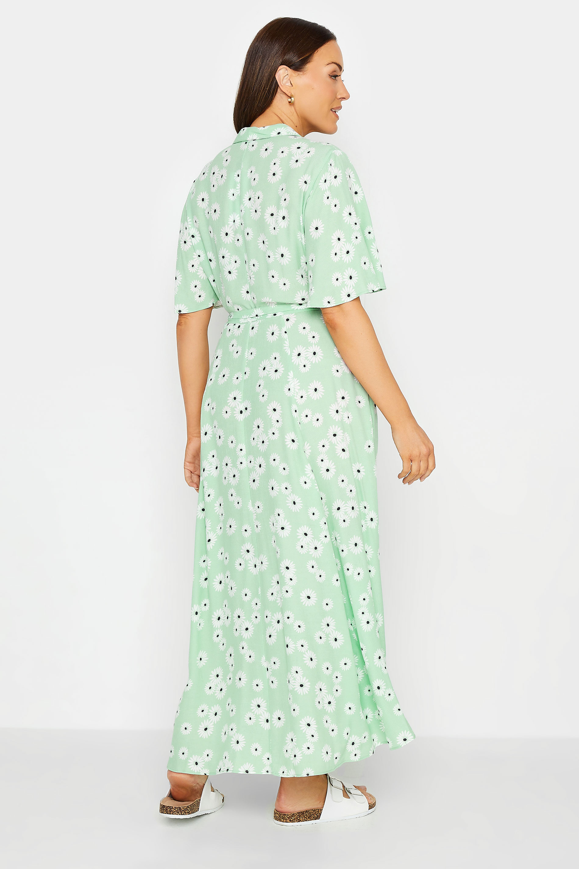 M&Co Mint Green Daisy Print Maxi Shirt Dress | M&Co 3