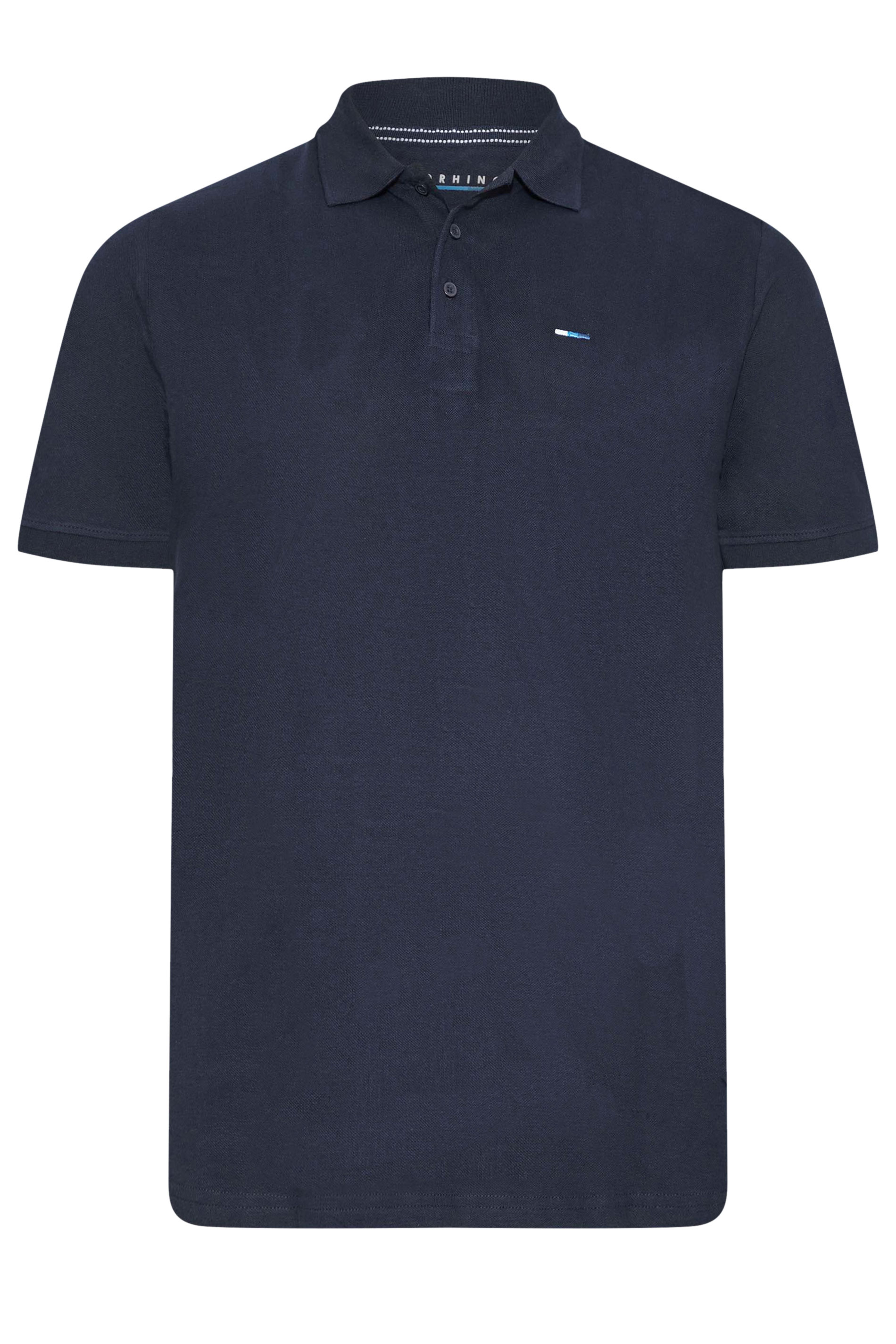BadRhino 3 Pack Black & Navy Blue Plain Polo Shirts | BadRhino 6