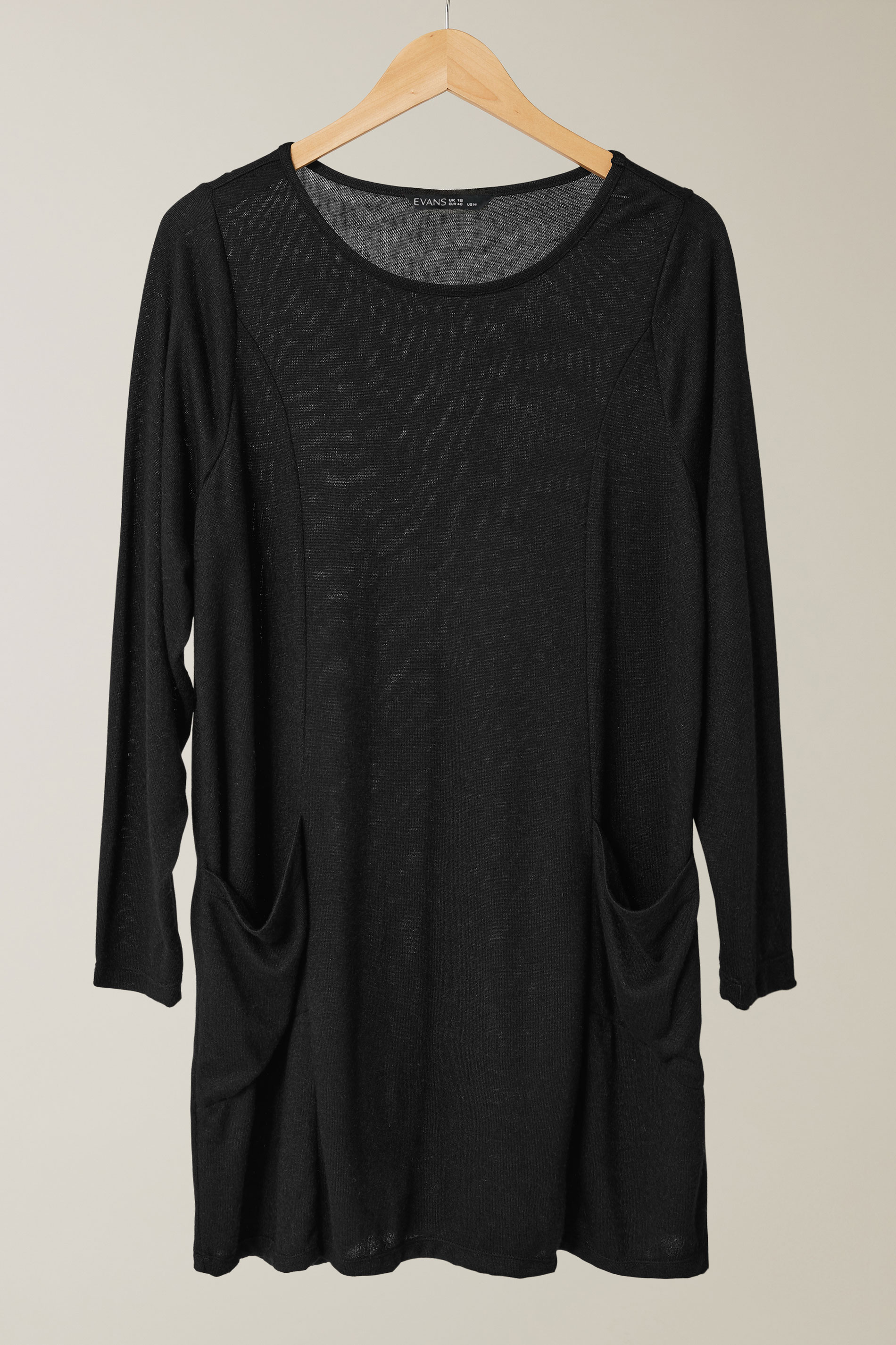 EVANS Plus Size Black Front Pocket Tunic Jumper | Evans  5
