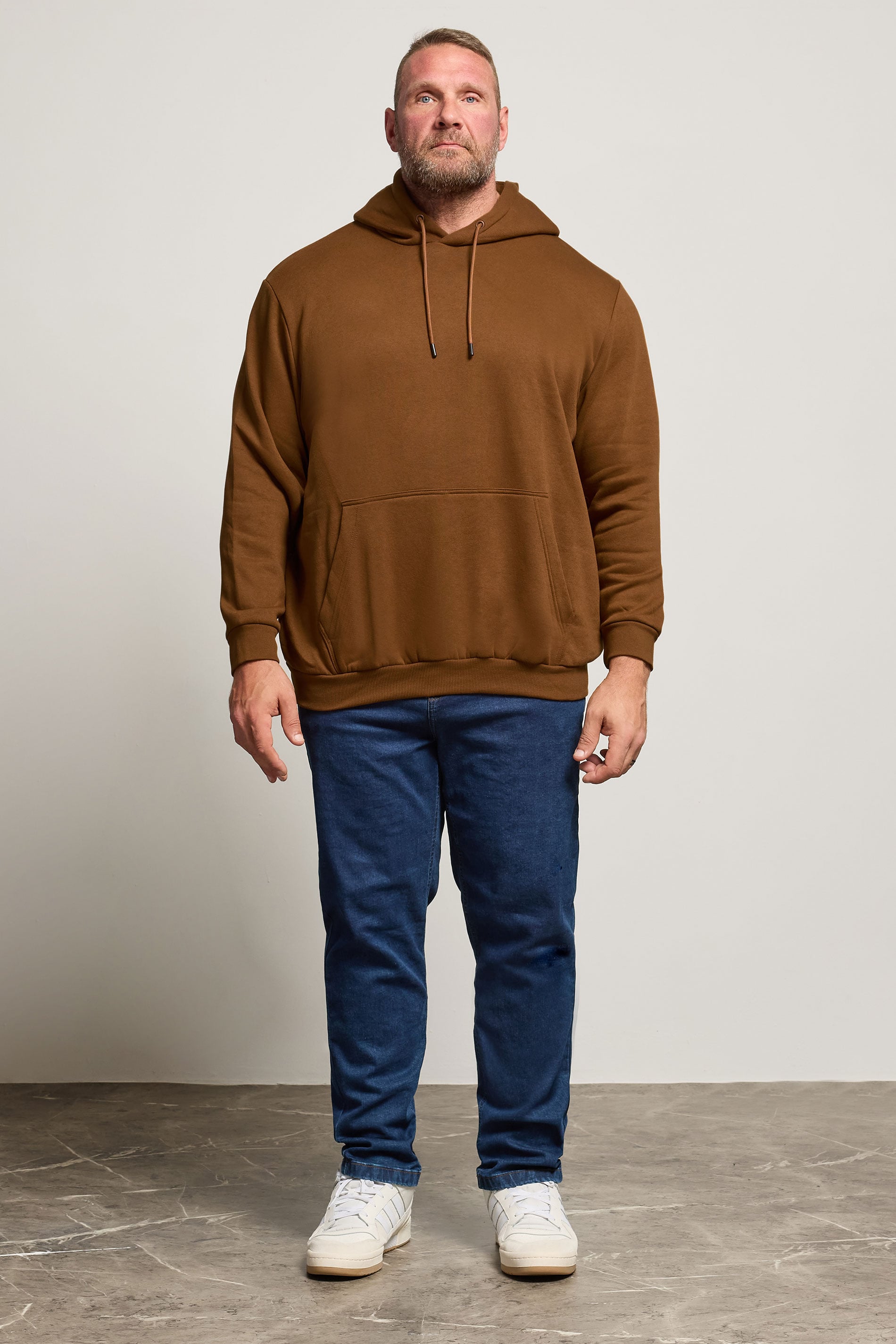 JACK & JONES Big & Tall Monks Robe Brown Hoodie | BadRhino 1