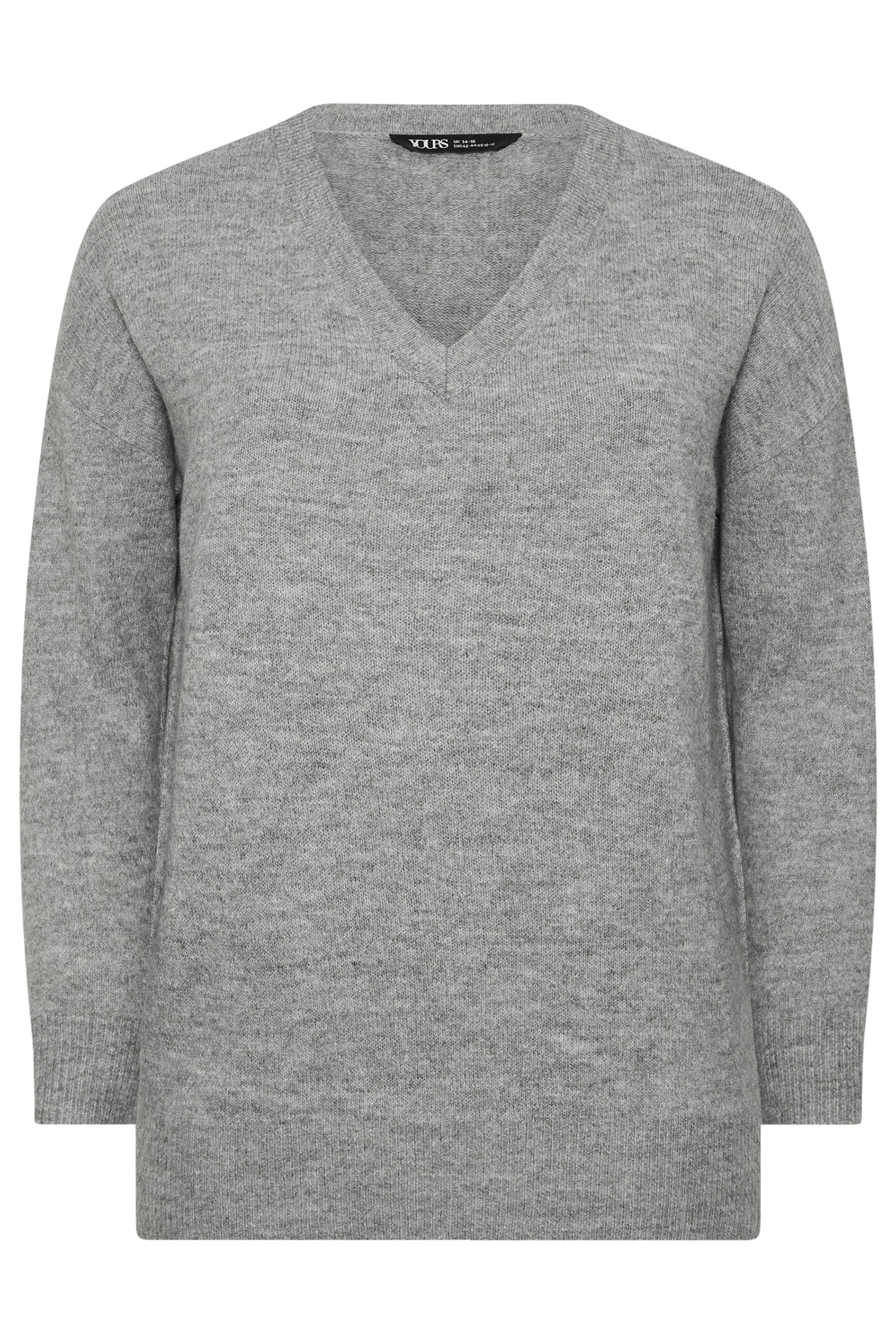 YOURS Plus Size Grey Soft Touch Knitted Jumper | Yours Clothing 5