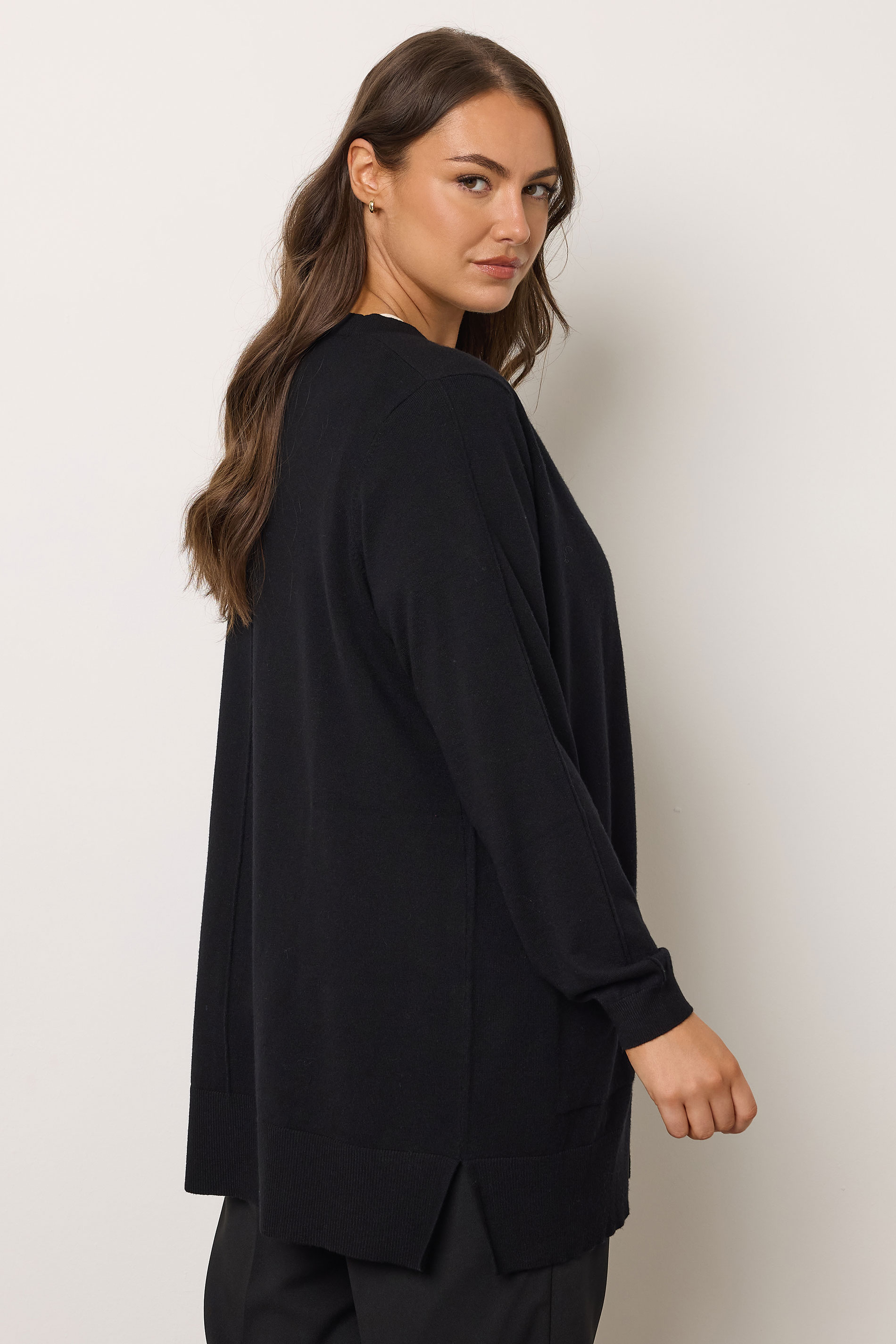 EVANS Plus Size Black Premium Pocket Front Cardigan | Evans  4