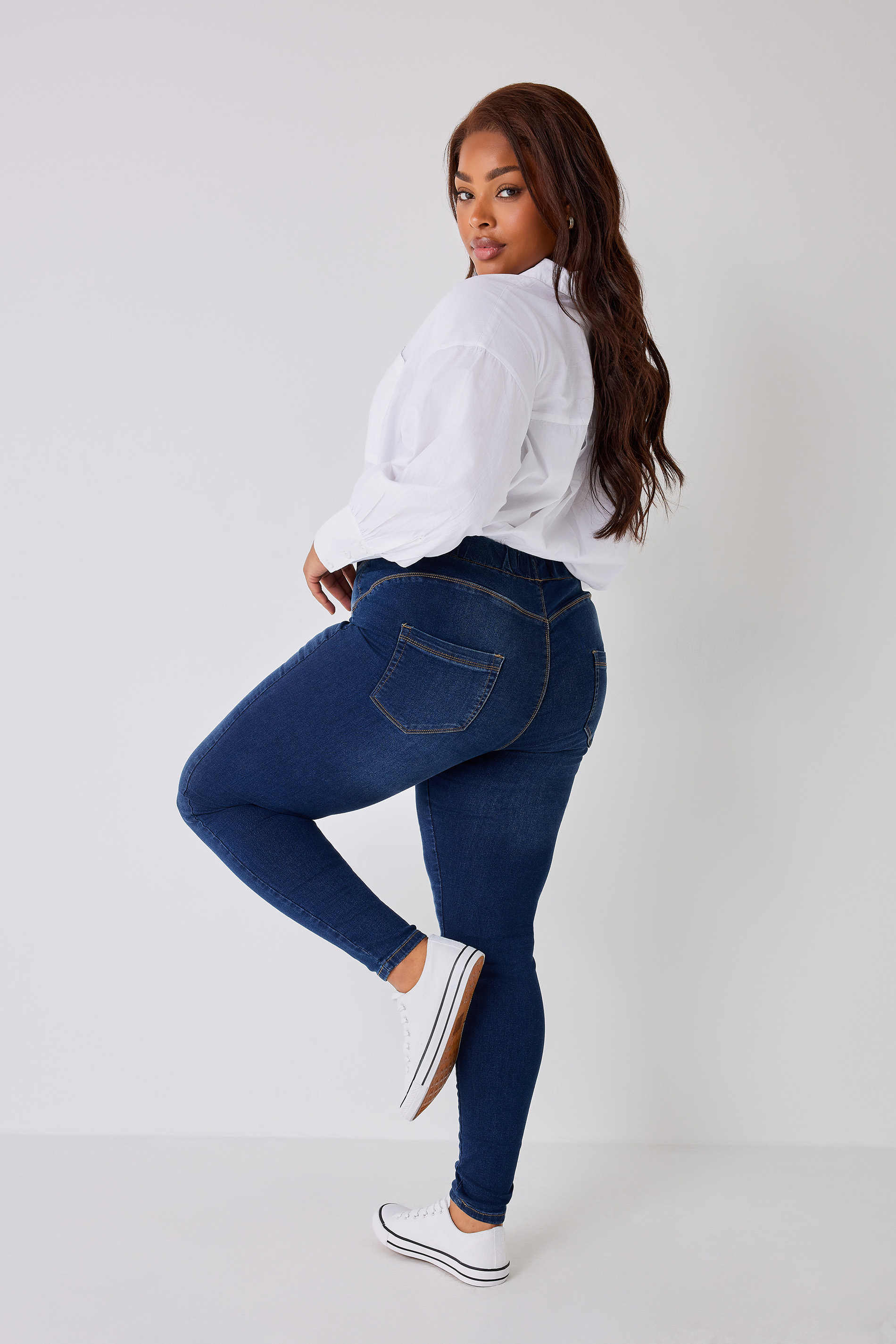 Plus Size Indigo Blue Skinny Stretch AVA Jeans | Yours Clothing 1