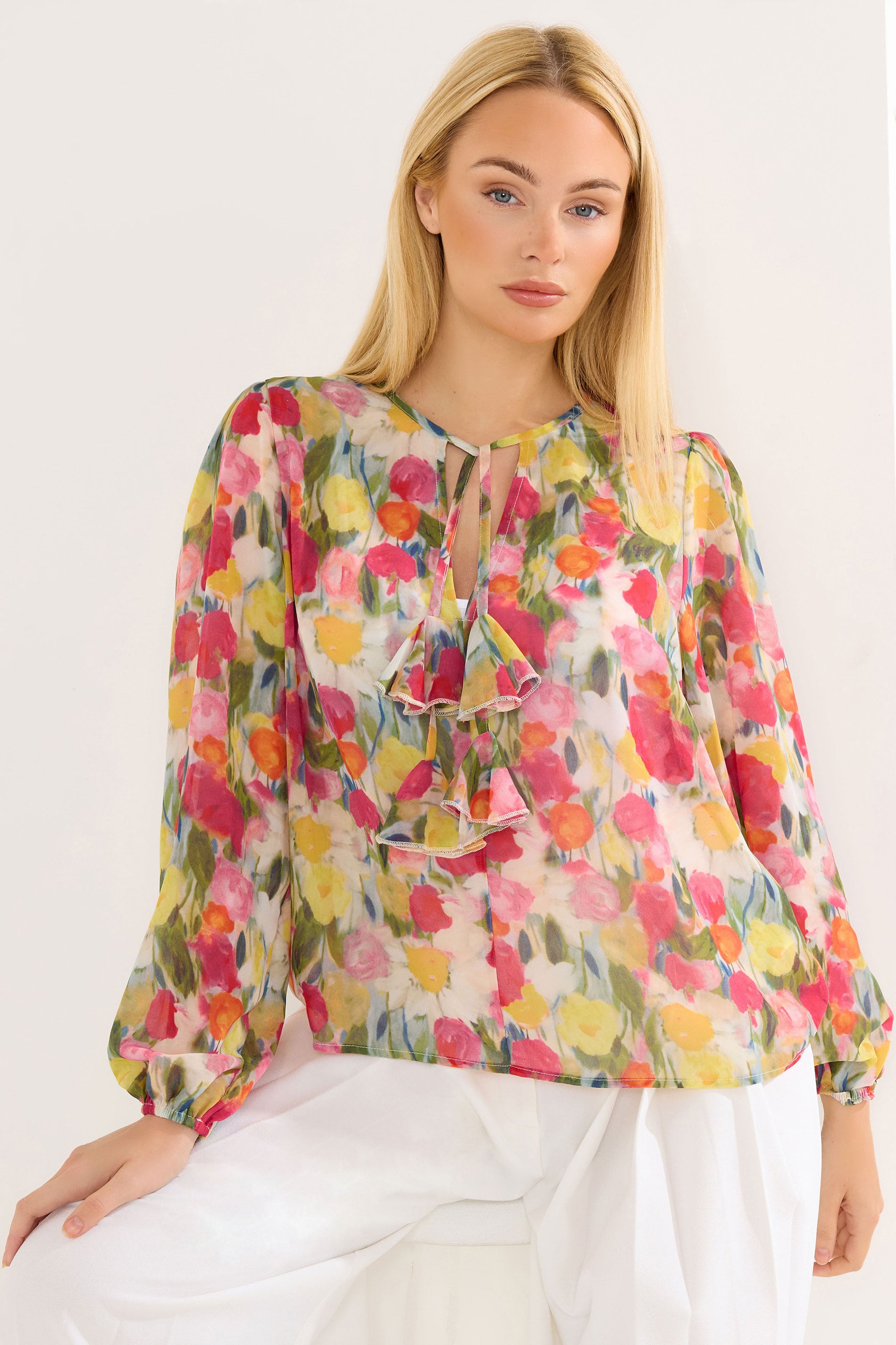 STAR Pink Floral Frill Blouse | StarByJM 3
