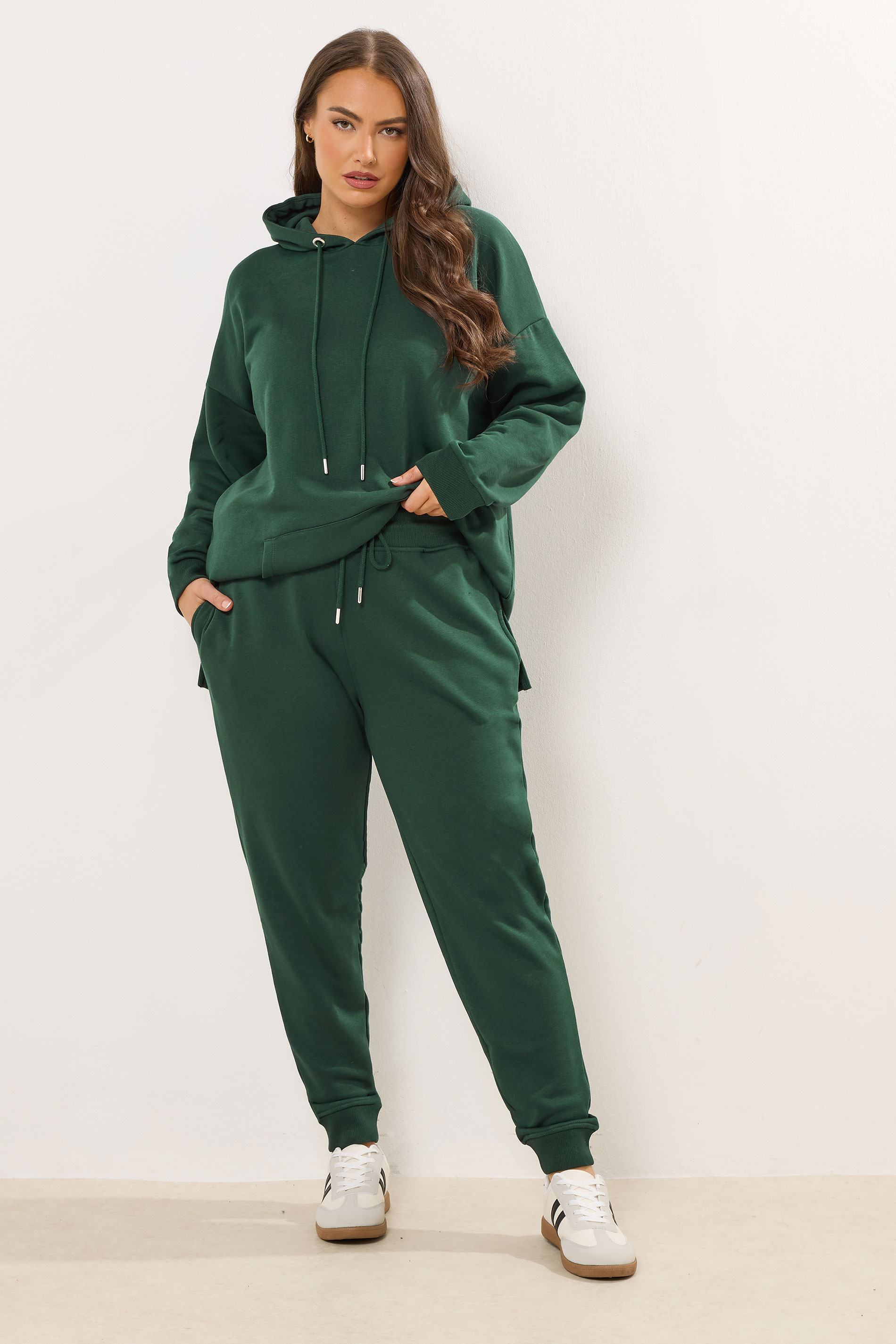 YOURS Plus Size Green Tie Cuffed Joggers | Yours Clothing 1