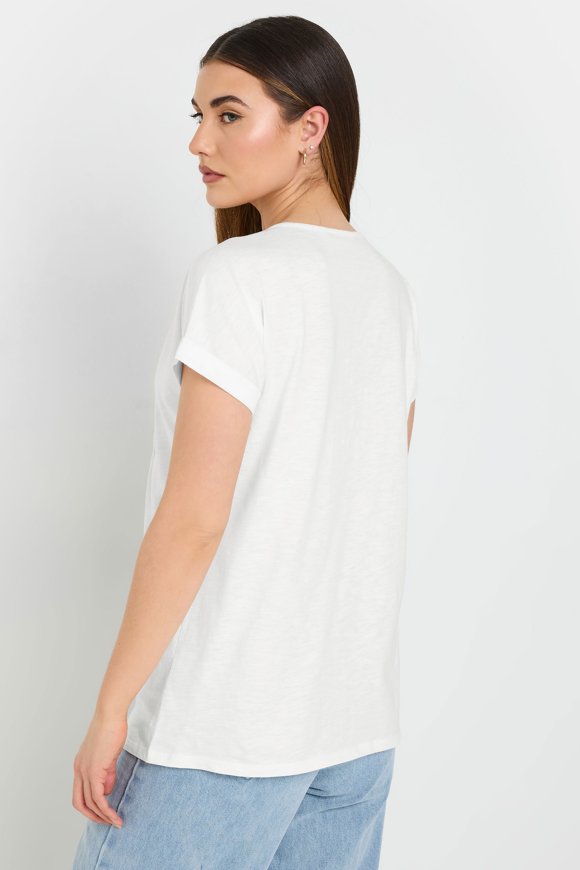 LTS Tall 2 PACK Black & White Cotton Henley Tops | Long Tall Sally 5