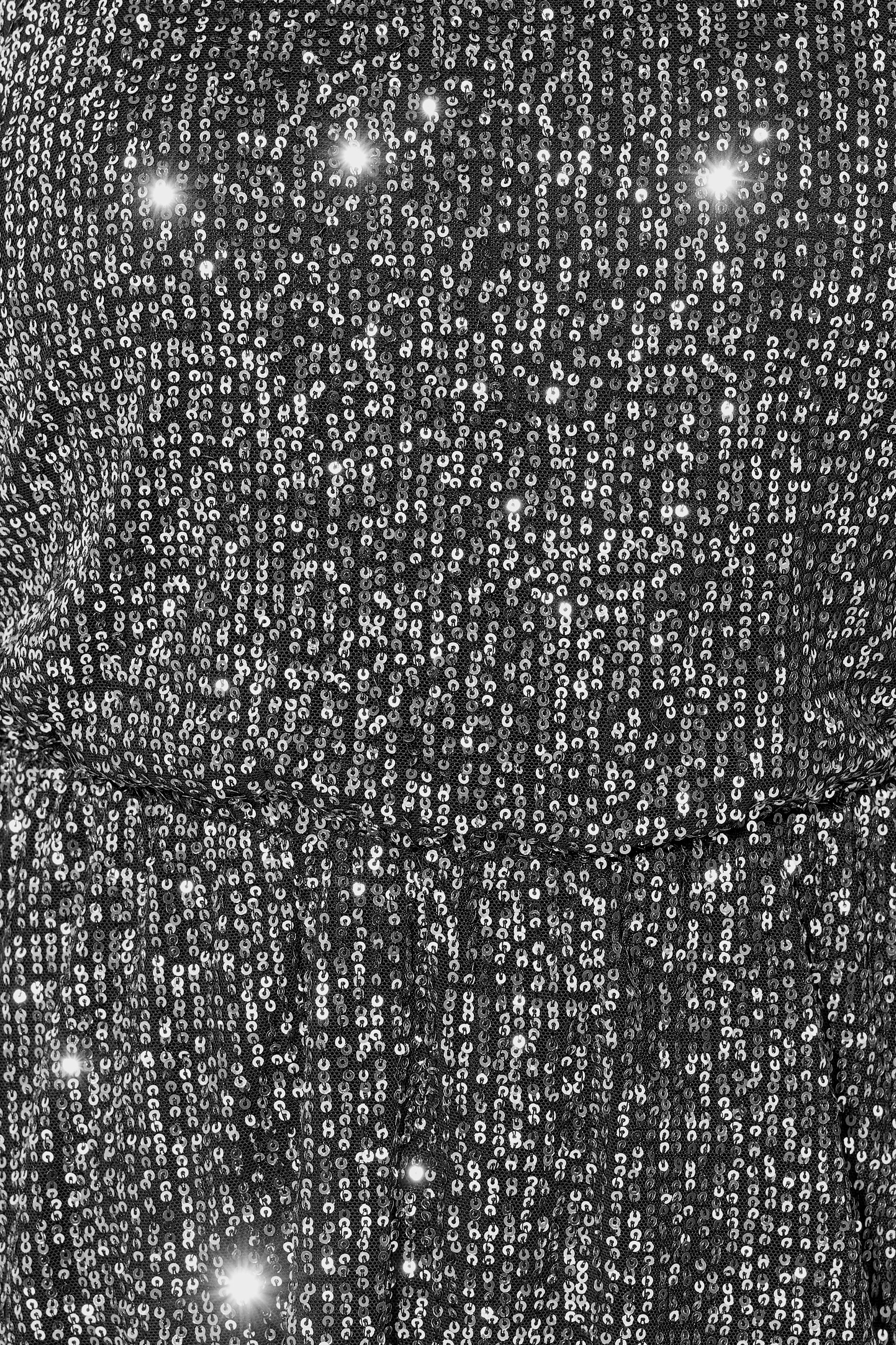YOURS LONDON Plus Size Silver Peplum Sequin Top | Yours Clothing 4