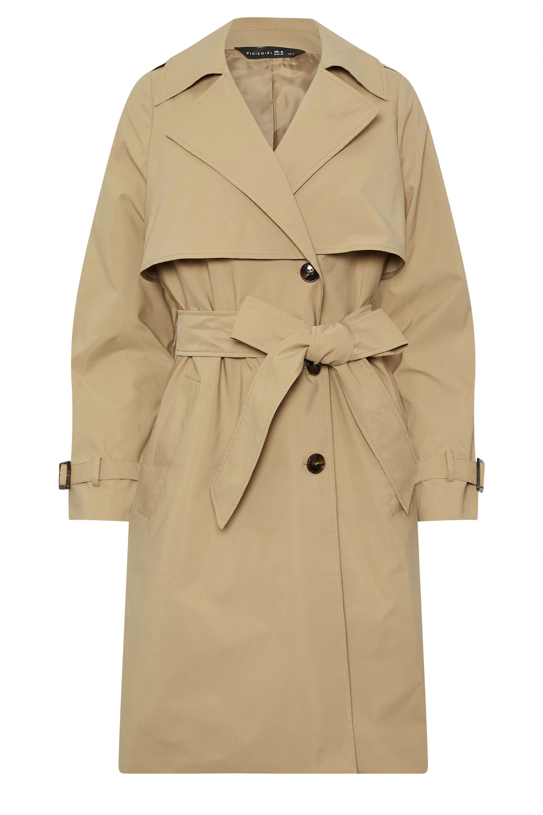 PixieGirl Petite Women's Natural Brown Trench Coat | PixieGirl 5