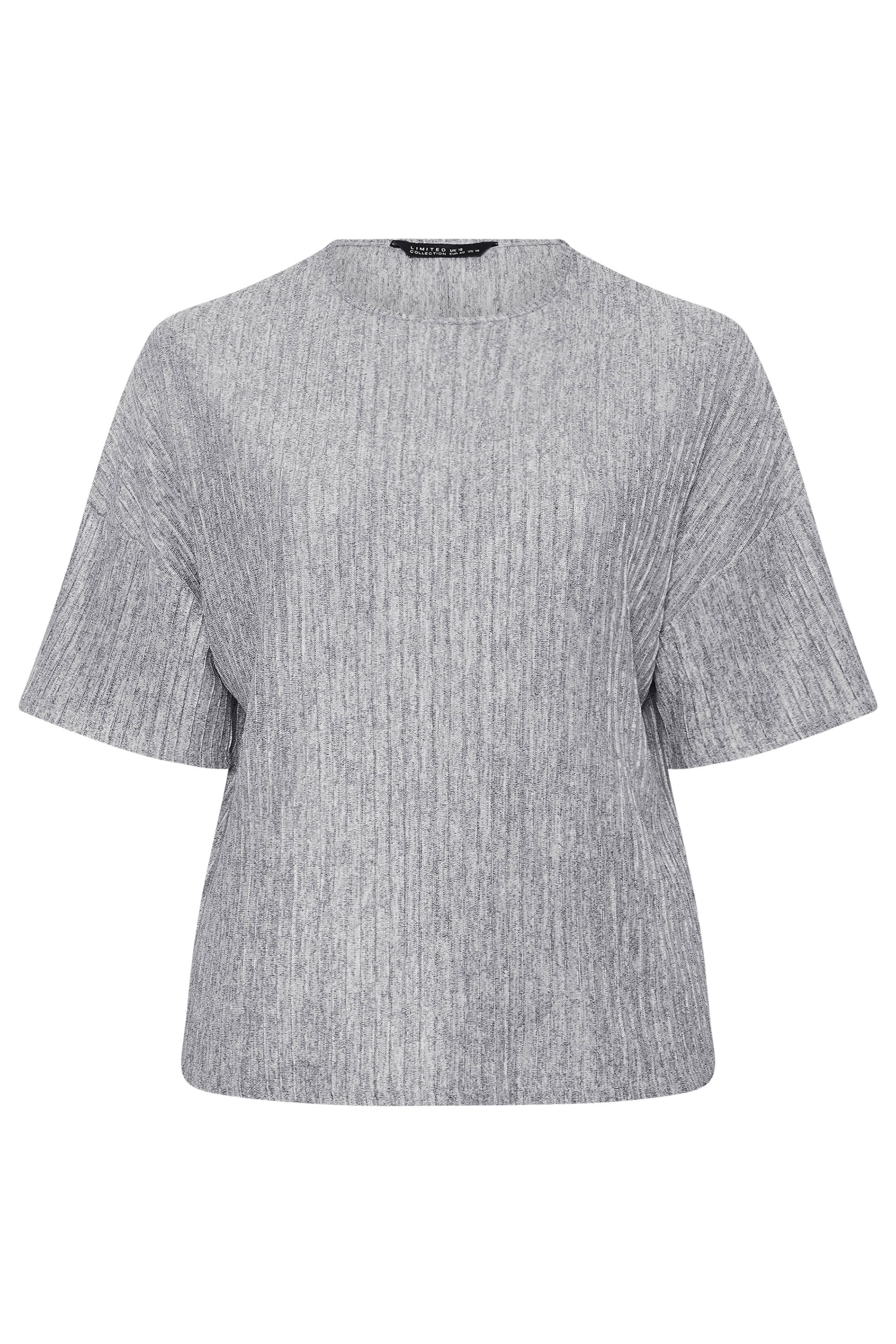 LIMITED COLLECTION Plus Size Grey Ribbed Top | Yours Clothing 5