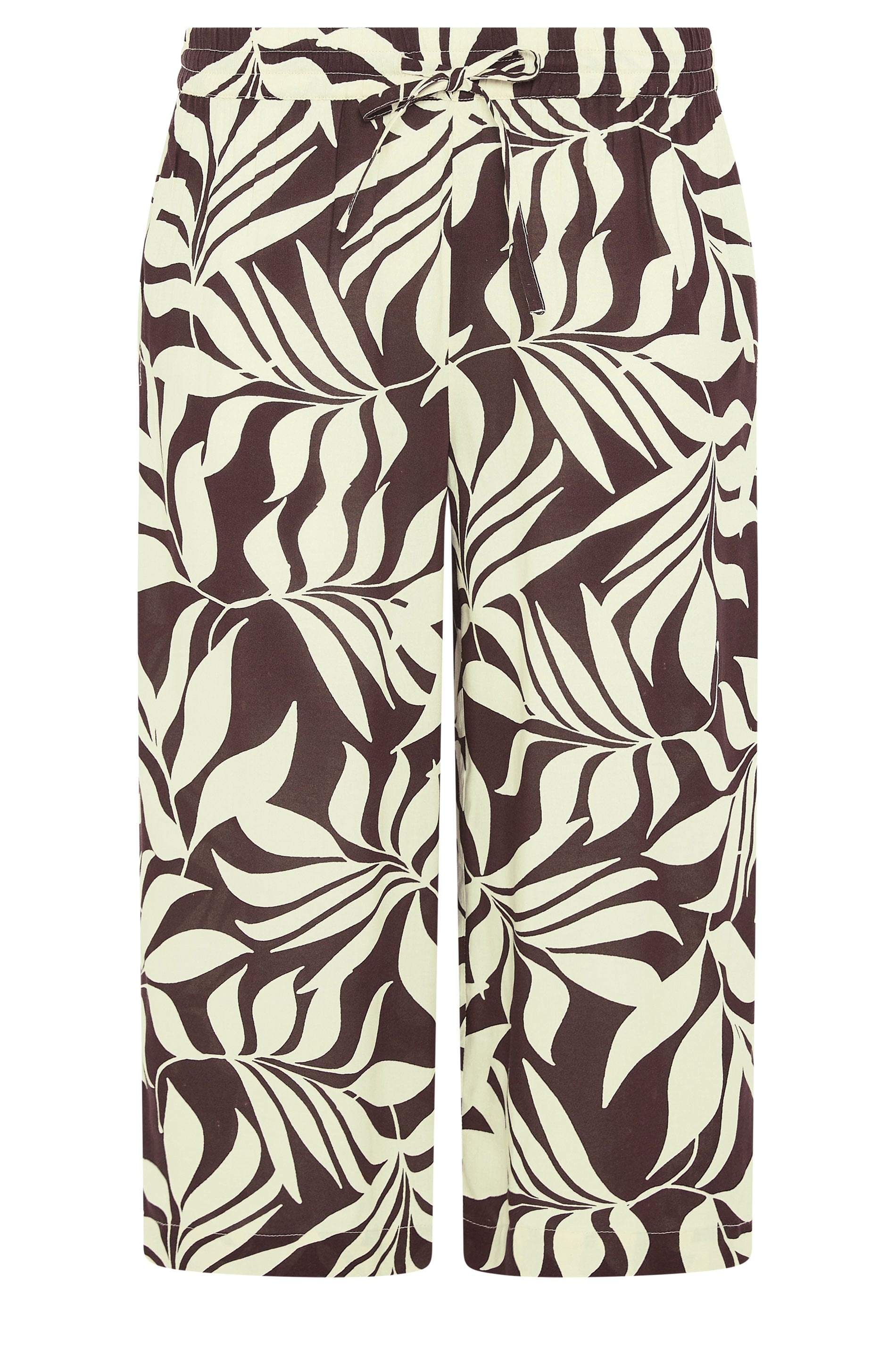 M&Co Petite Purple Leaf Print Cropped Trousers 6