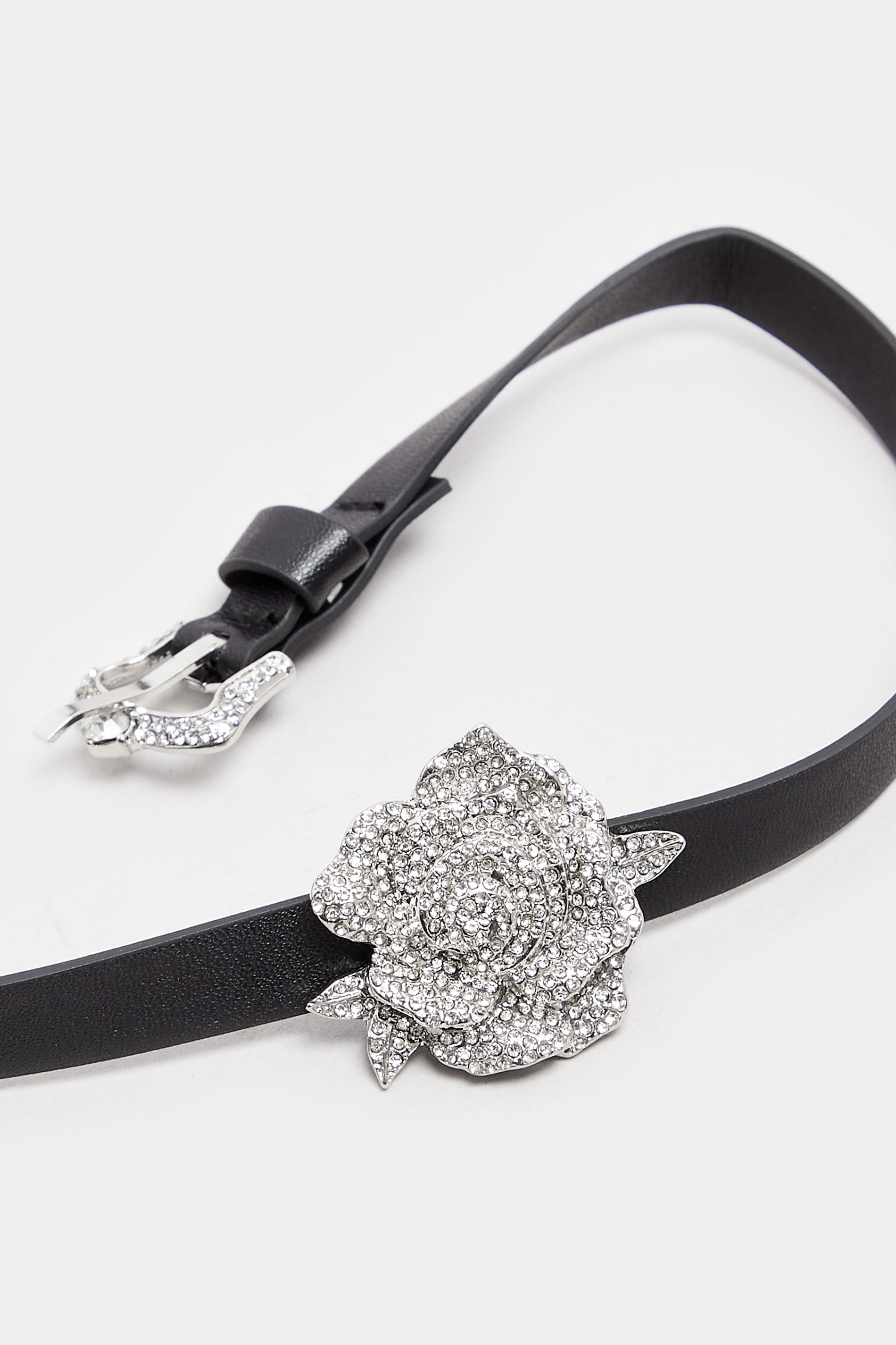 Silver Tone Floral Diamante Choker Necklace | Yours Clothing 2