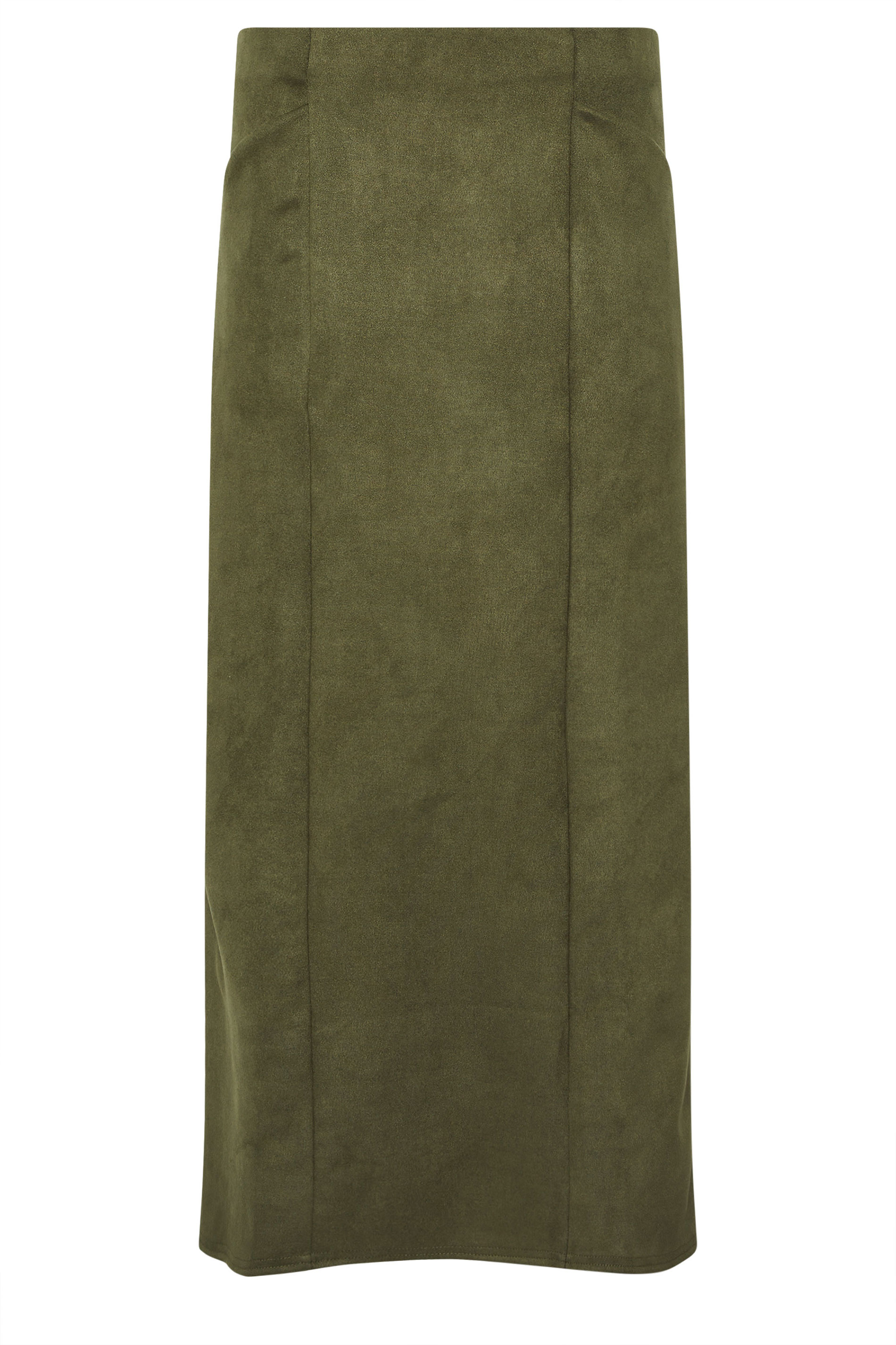 LTS Tall Women's Khaki Green Faux Suede Midi Skirt | Long Tall Sally 5