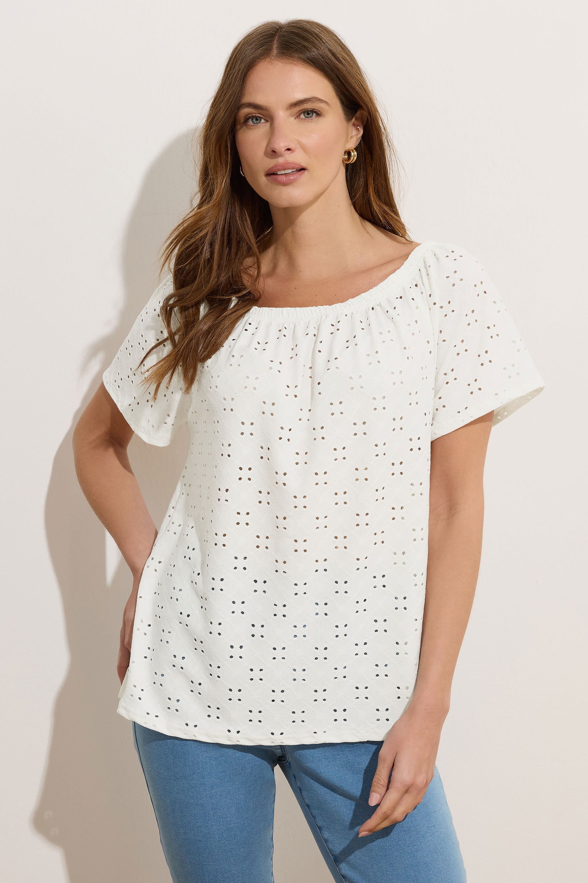 M&Co White Broderie Bardot Top | M&Co 3