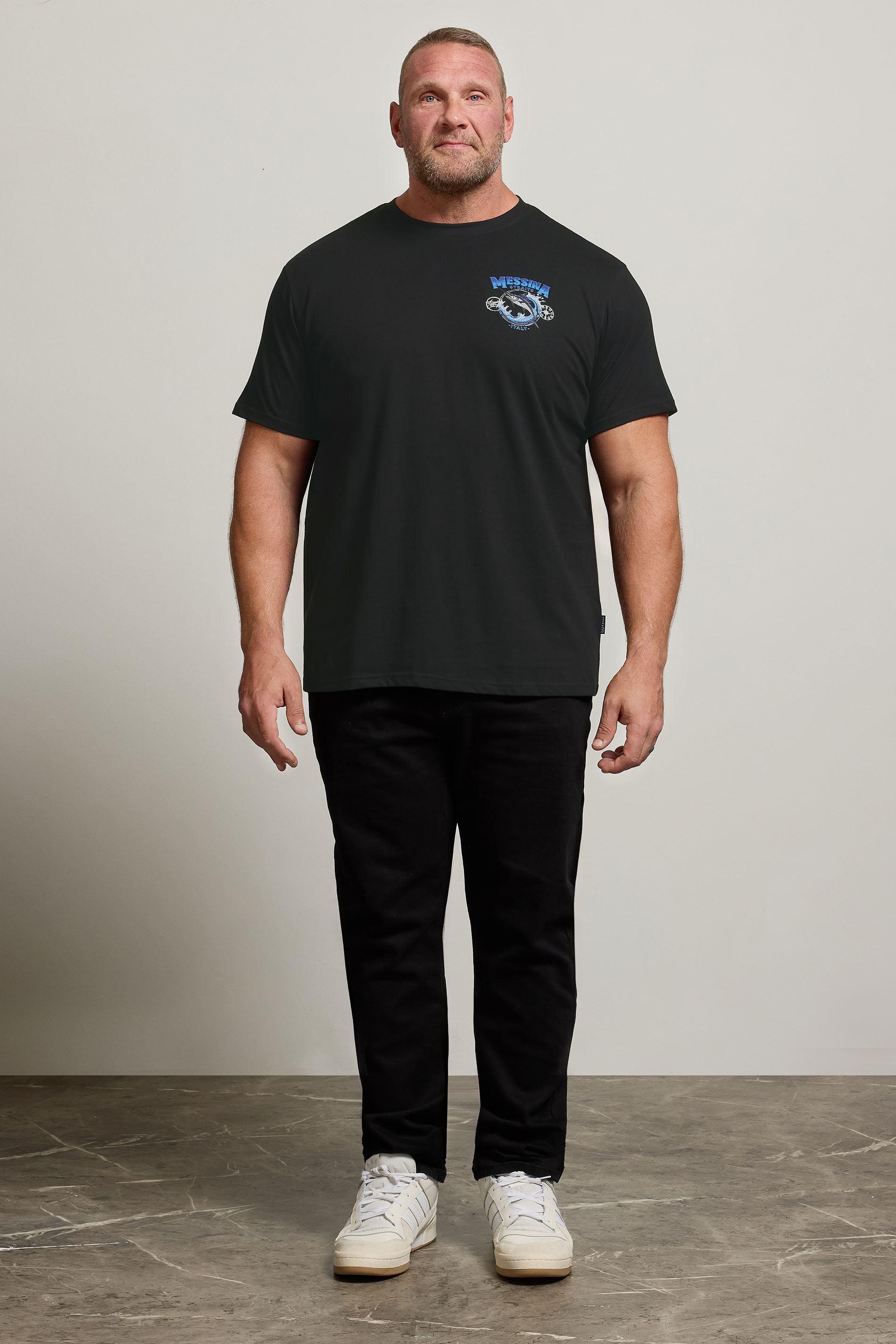BadRhino Big & Tall Black 'Messina Straits' Graphic T-Shirt | BadRhino 1