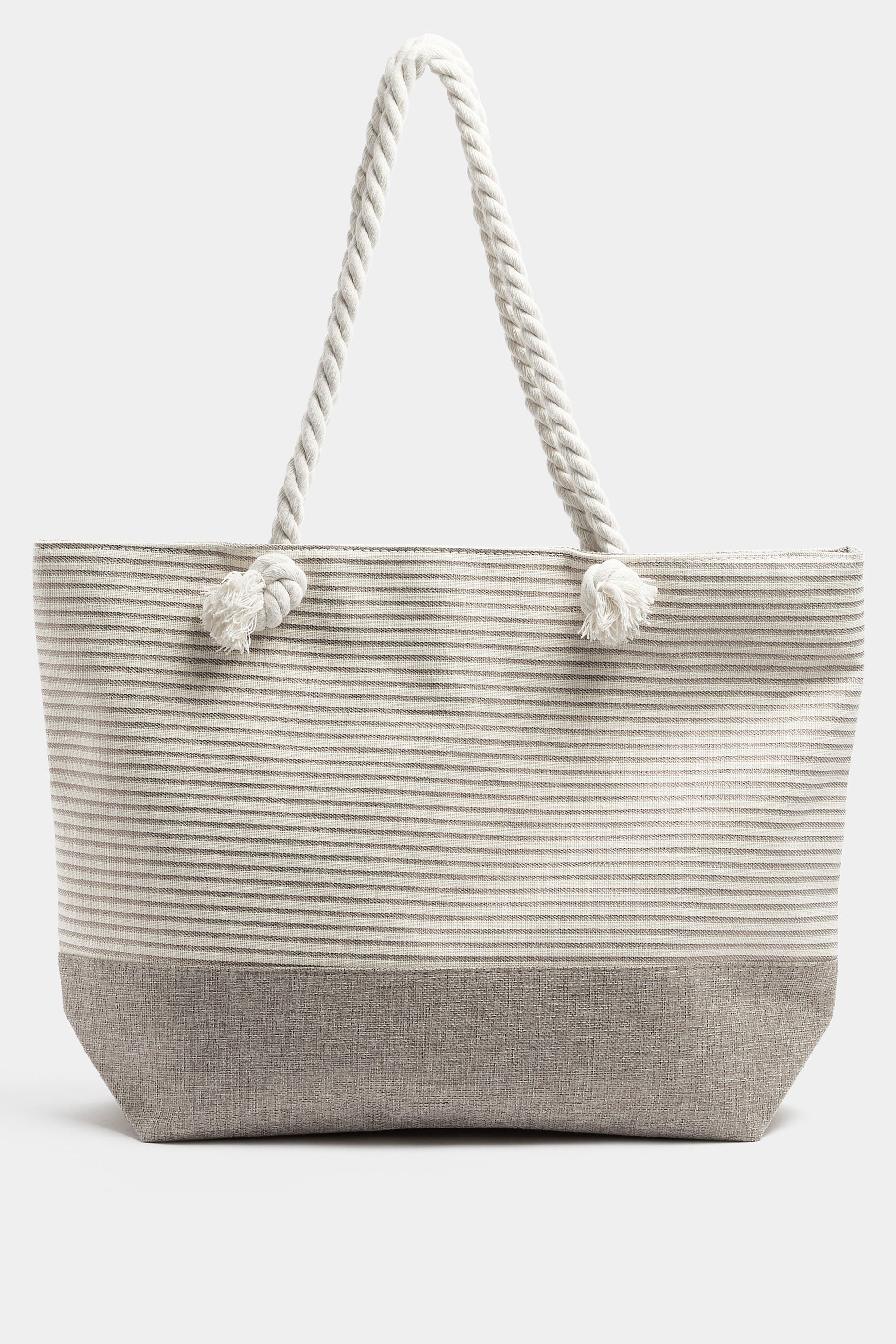 Brown Striped Rope Tote Bag | Yours Clothing 3