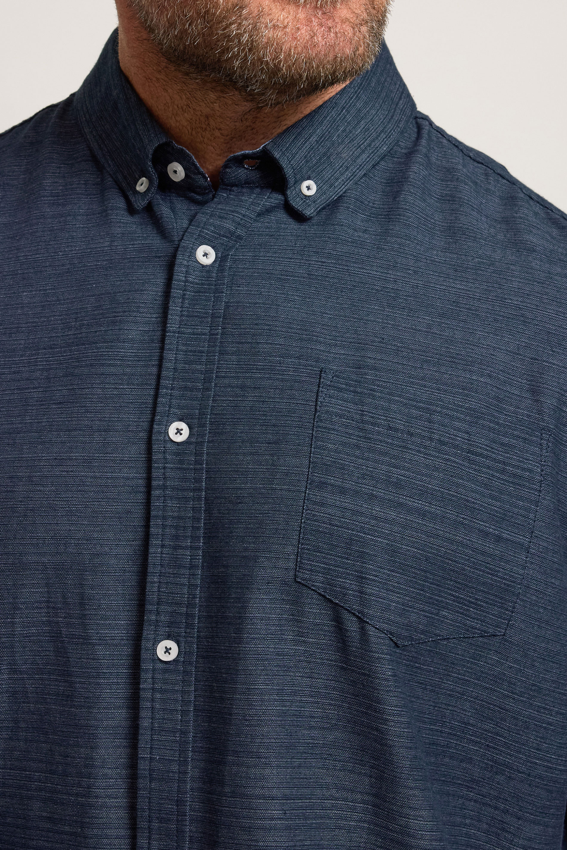 BadRhino Big & Tall Navy Blue Long Sleeve Slub Shirt | BadRhino 6