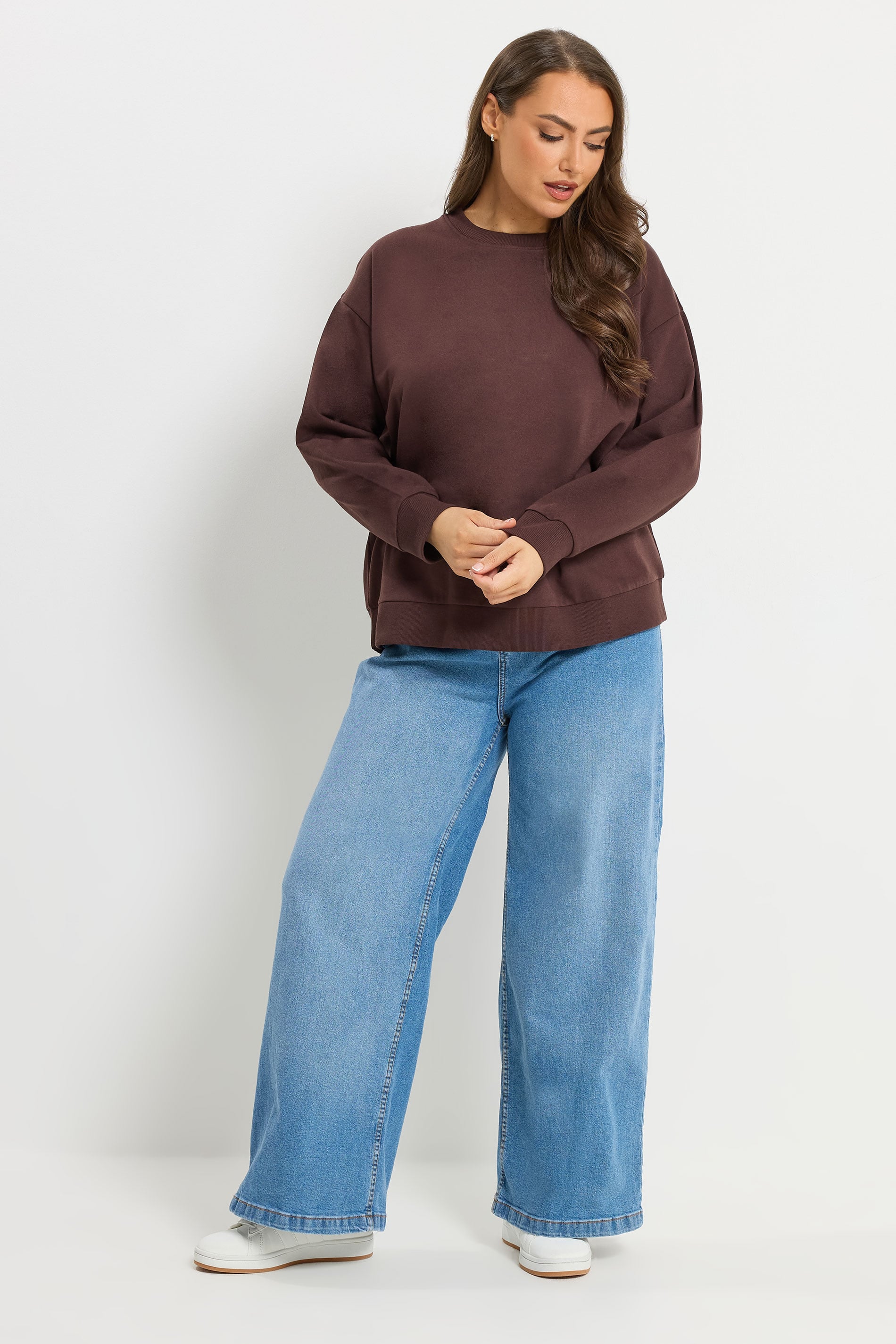 YOURSET Plus Size 2 PACK Chocolate Brown & Mocha Brown Sweatshirts | Yours Clothing 4