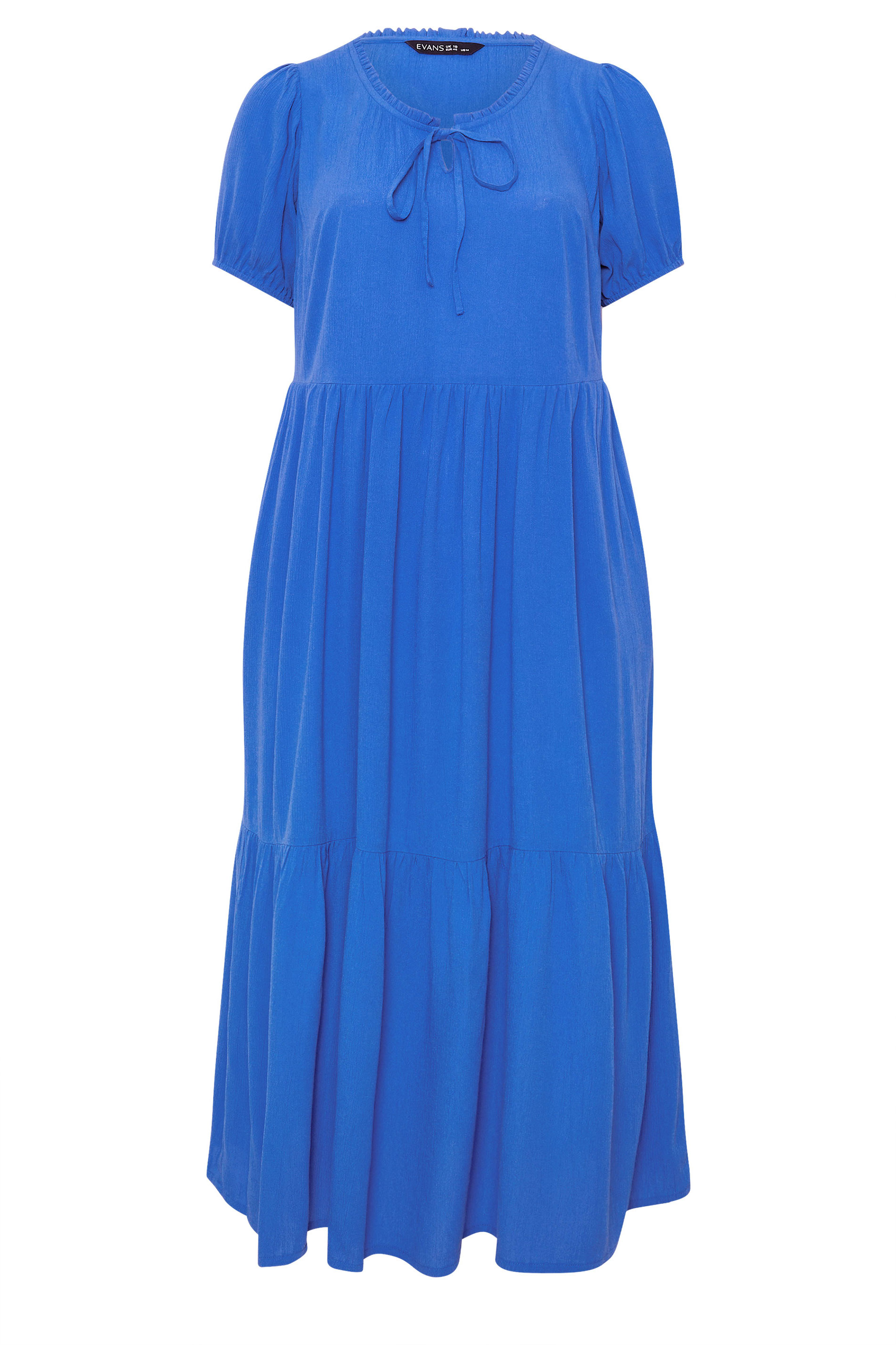EVANS Plus Size Cobalt Blue Tiered Dress | Evans 5