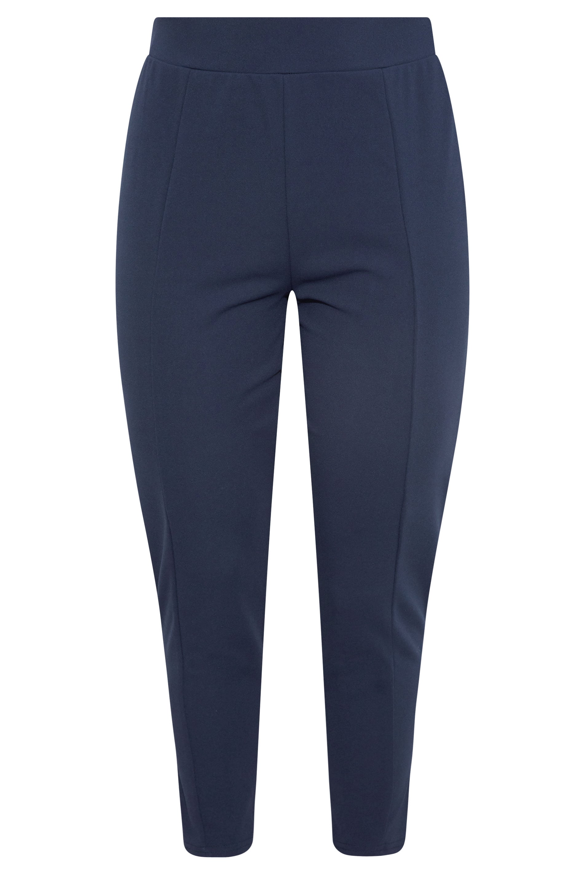 Plus Size Navy Blue Stretch Tapered Trousers | Yours Clothing 6