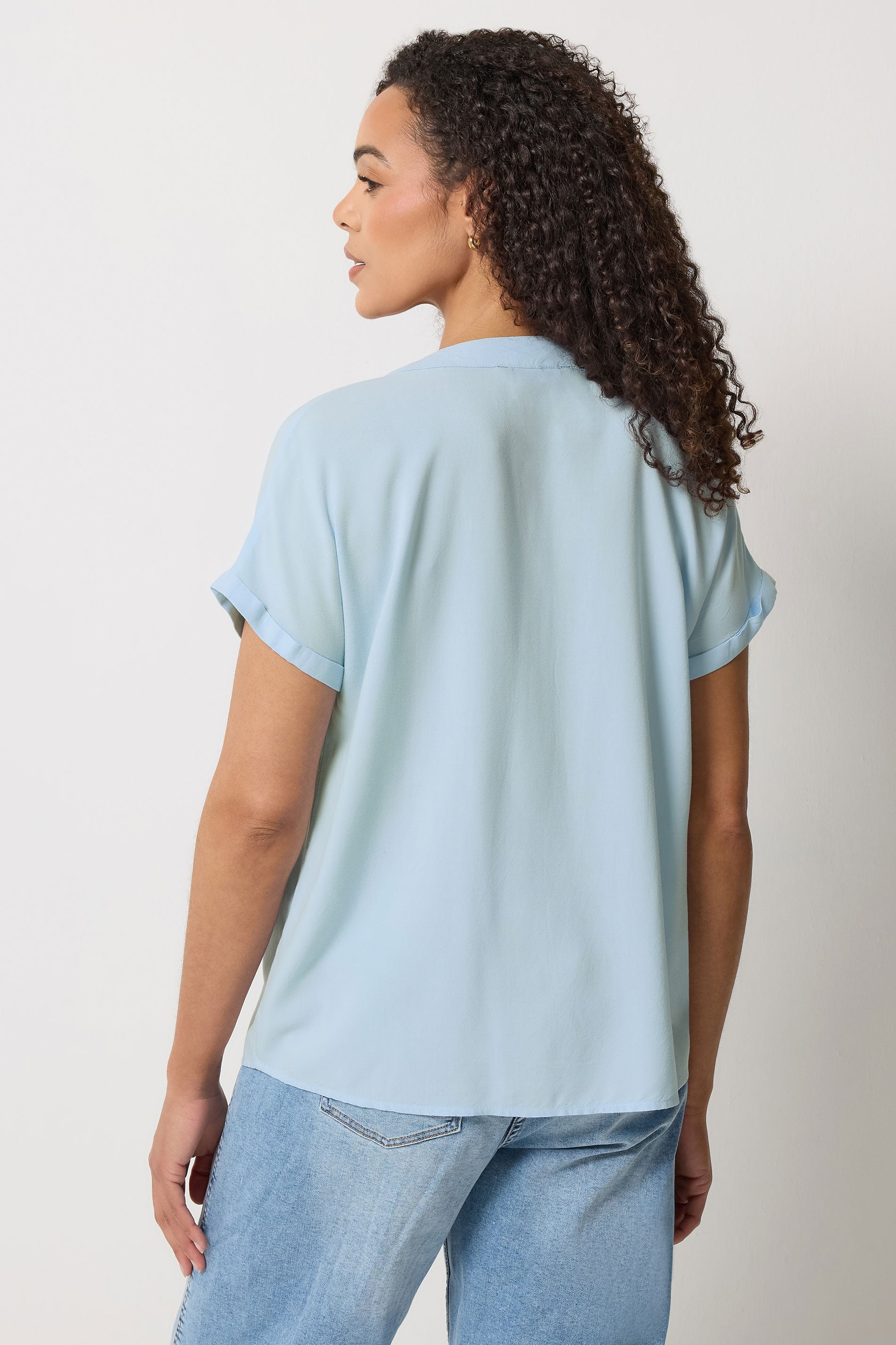 M&Co Blue Button Front Blouse | M&Co 4