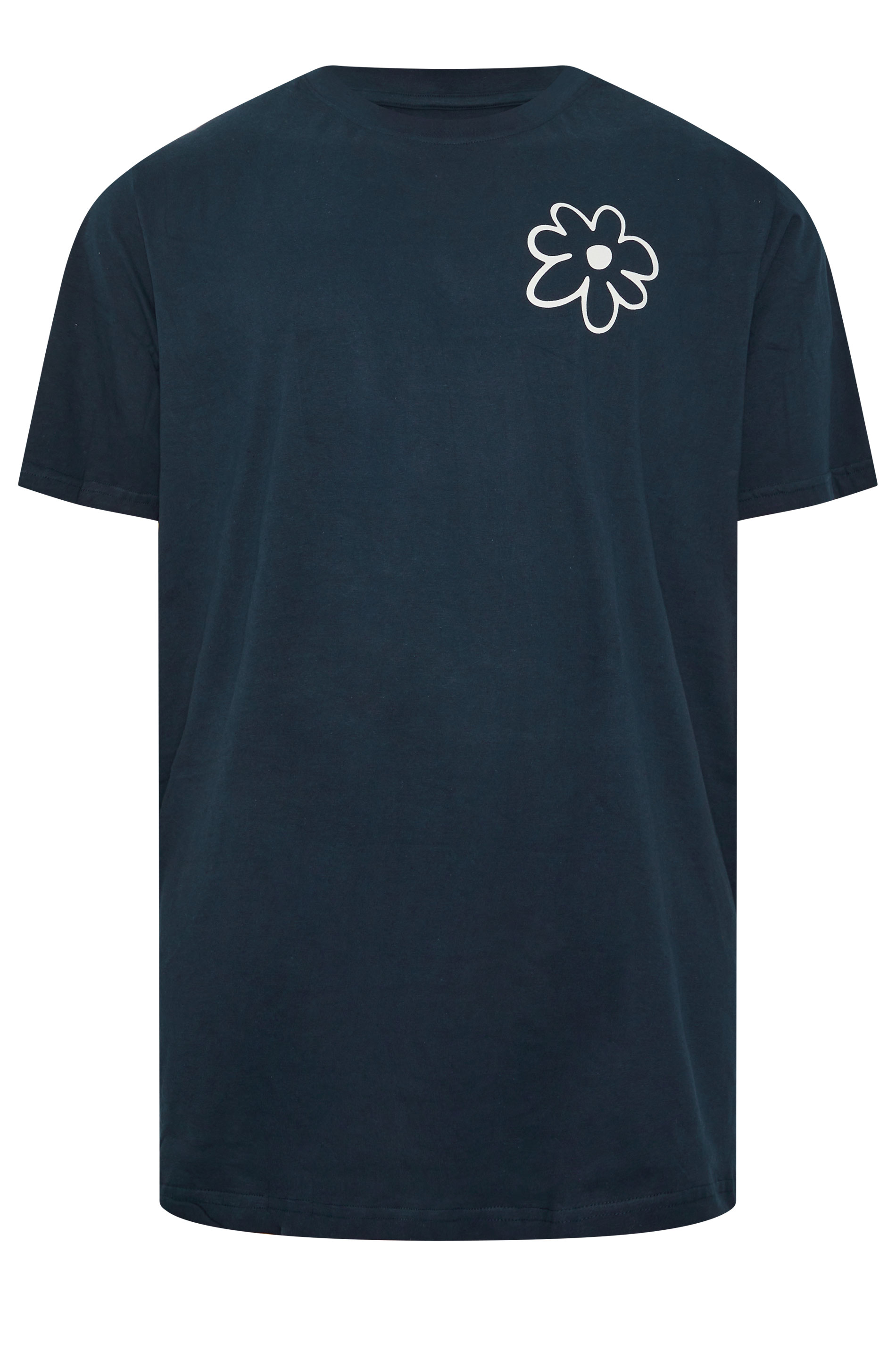 BadRhino Big & Tall Navy Blue Extra Long Flower Graphic T-Shirt | BadRhino 6