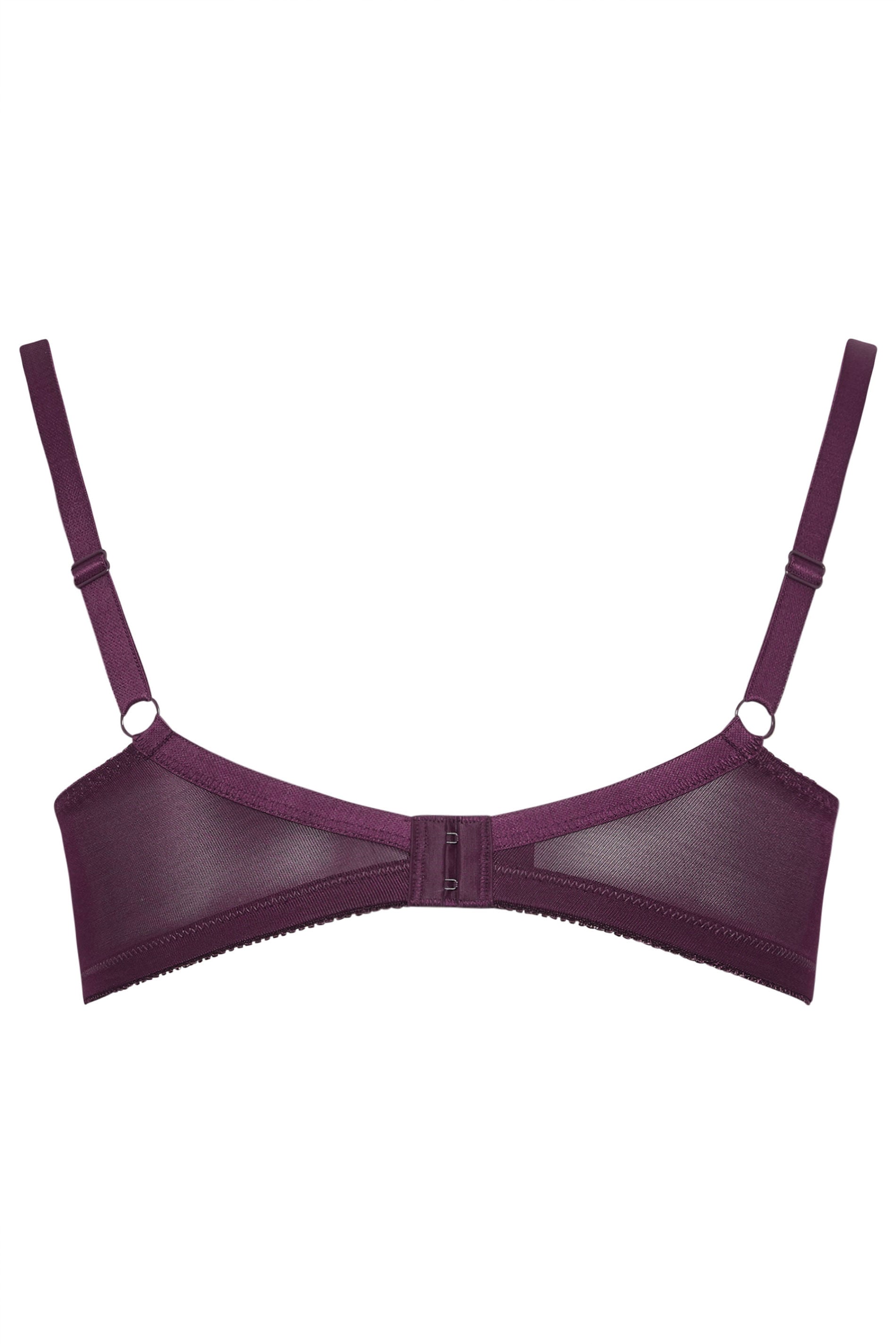 YOURS Plus Size Dark Purple Lace Detail Bra | Yours Clothing 7