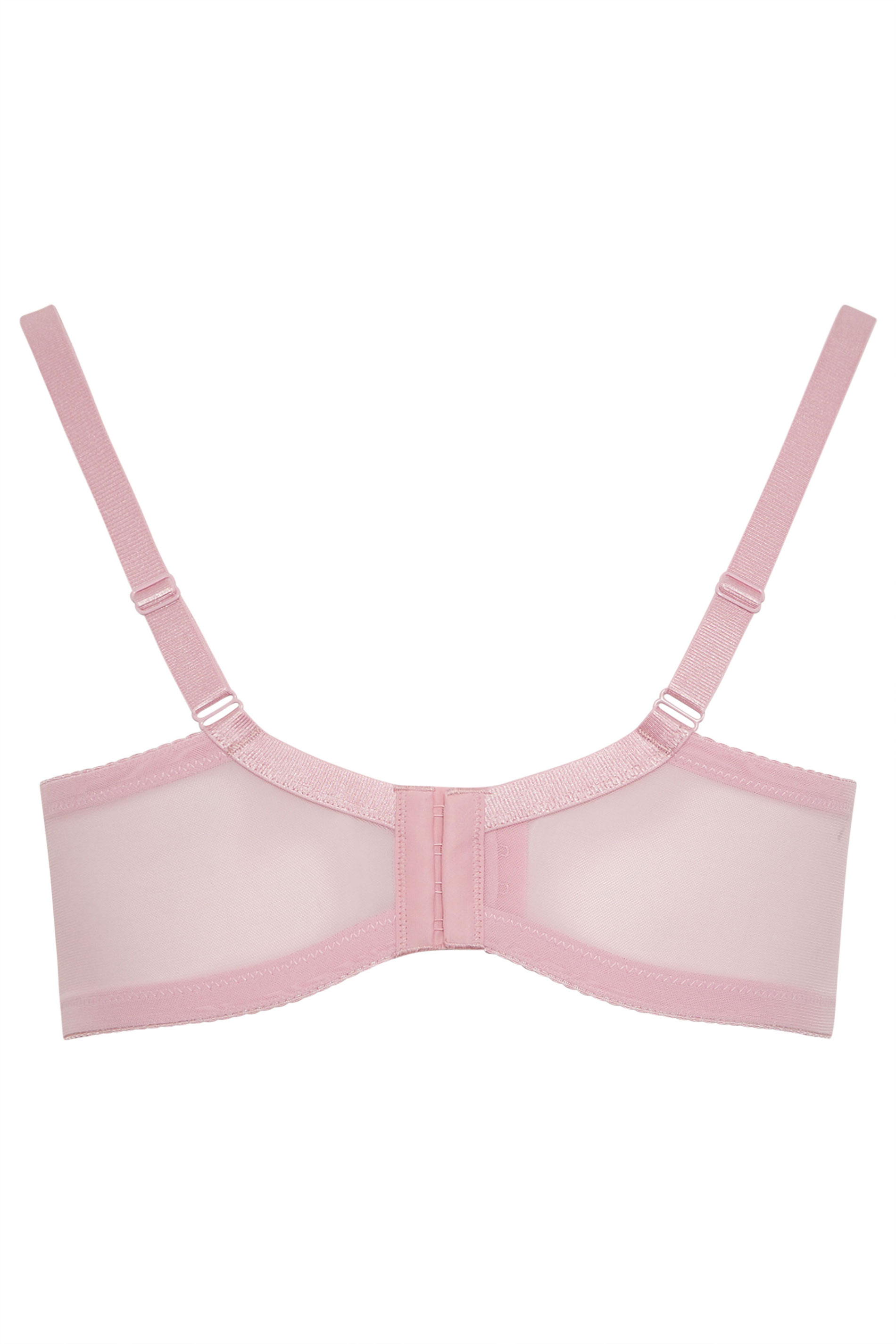 YOURS Plus Size Pink Swirl Lace Underwired Non-Padded Bra | Yours Clothing 6