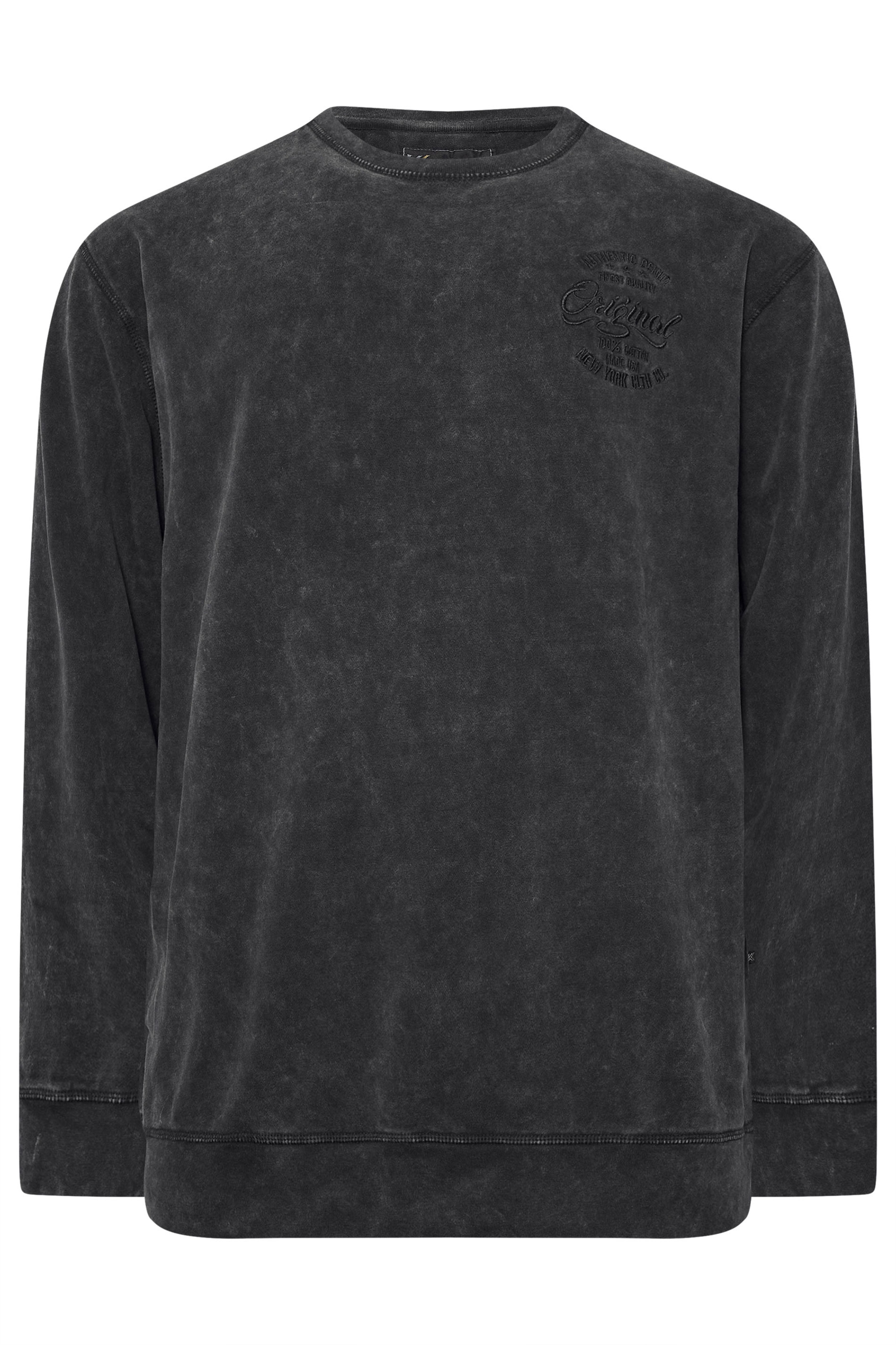 KAM Big & Tall Black Tie Dye Sweatshirt | BadRhino 2
