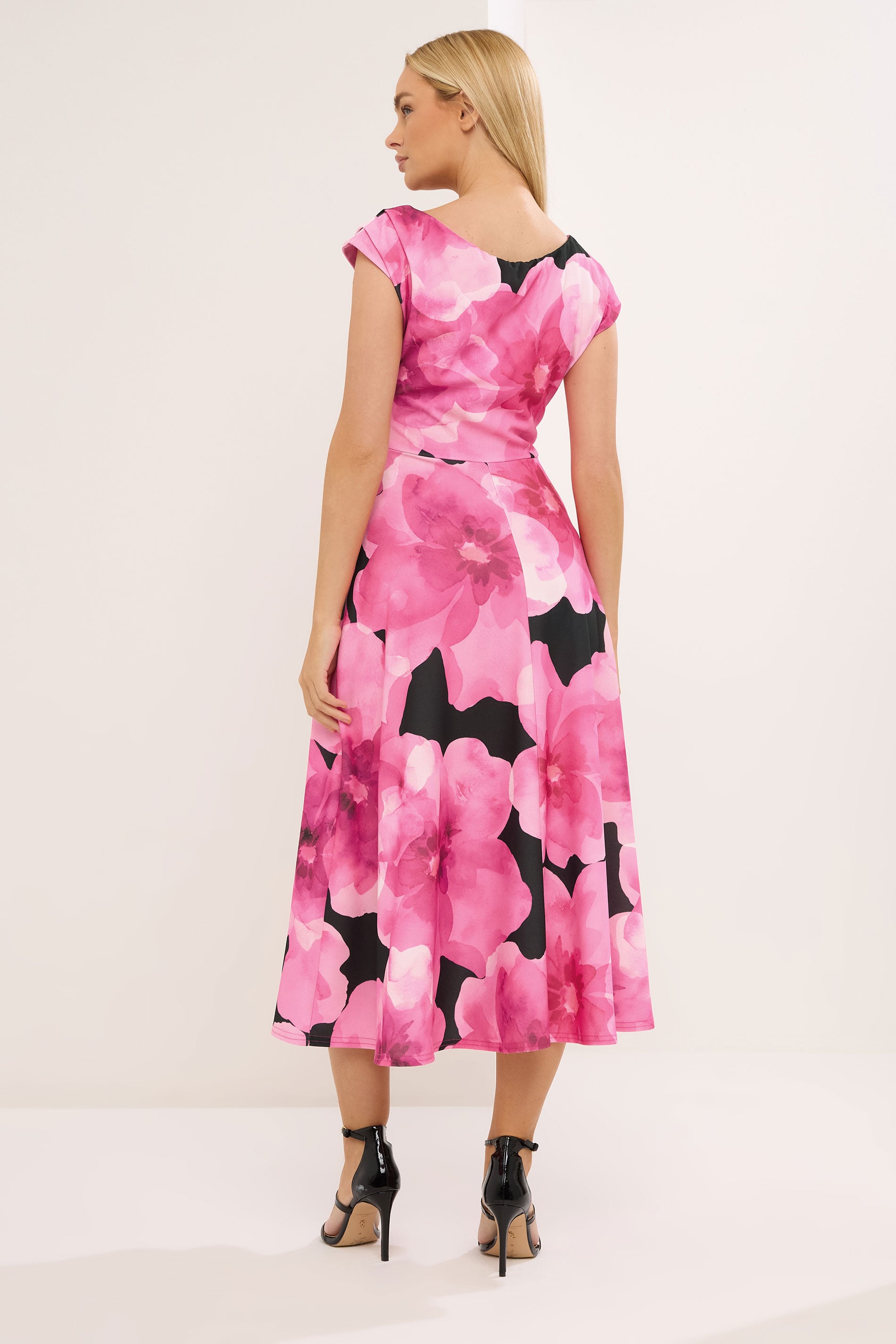 STAR Black Floral Off Shoulder Fit and Flare Dress | StarByJM 2