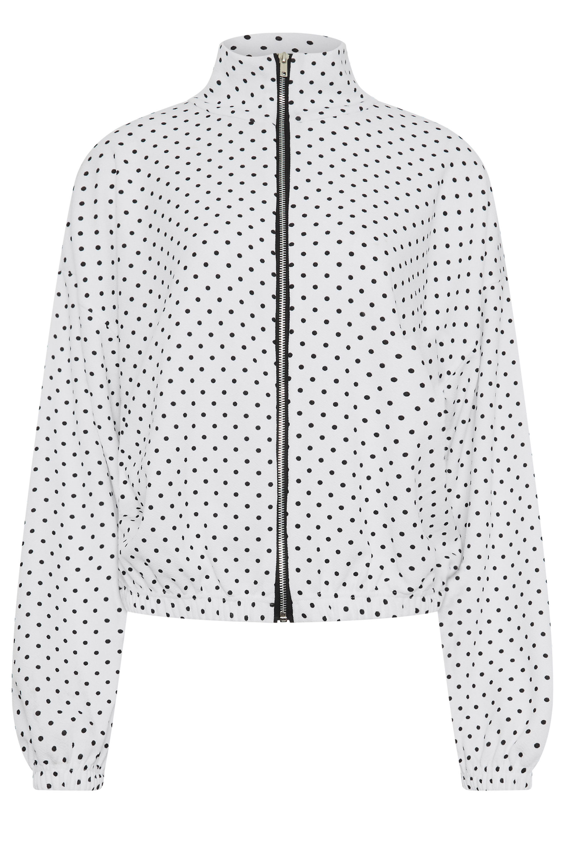 LTS Tall Women's White Polka Dot Funnel Neck Jacket | Long Tall Sally 9