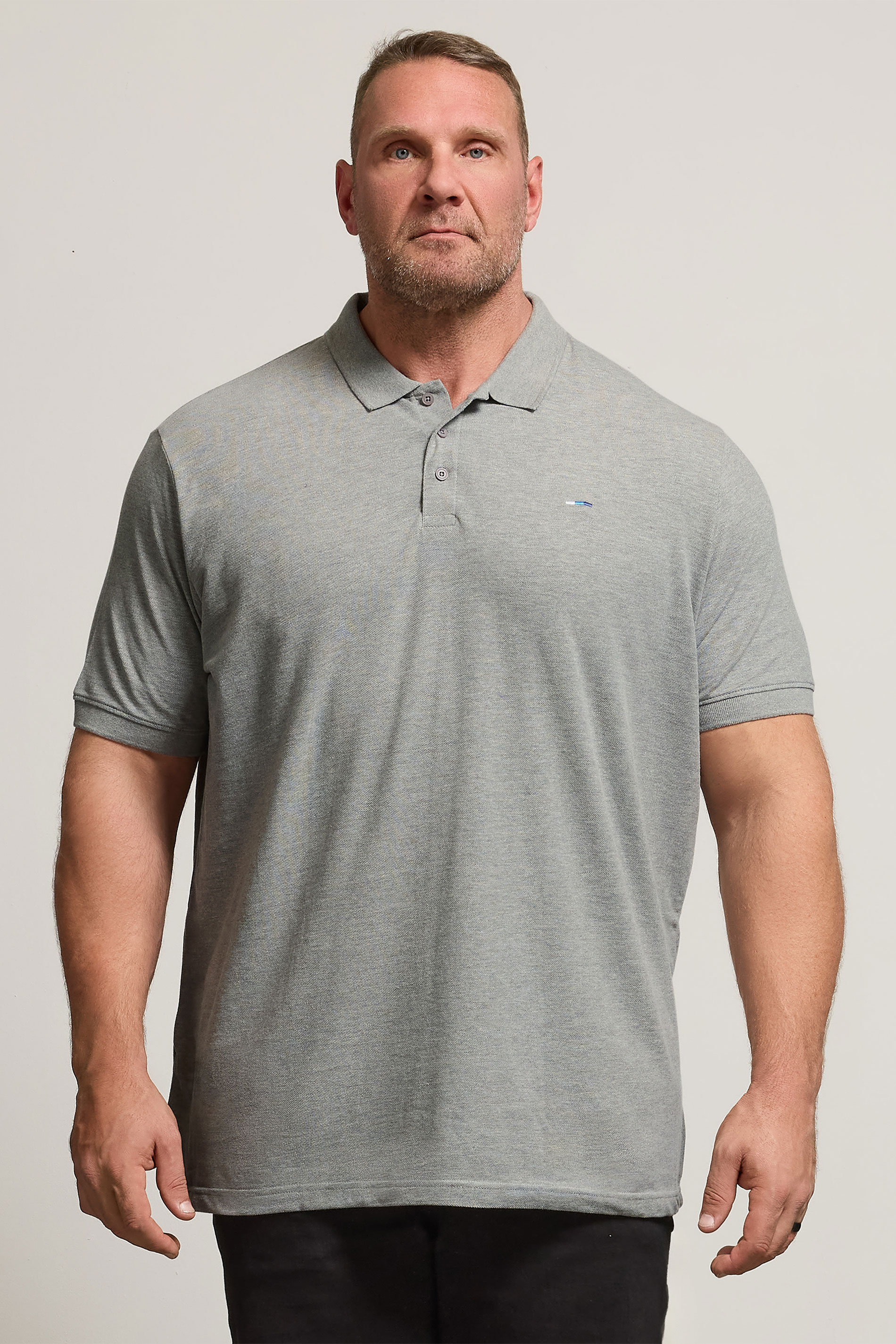 BadRhino Grey Marl Essential Polo Shirt | BadRhino 1