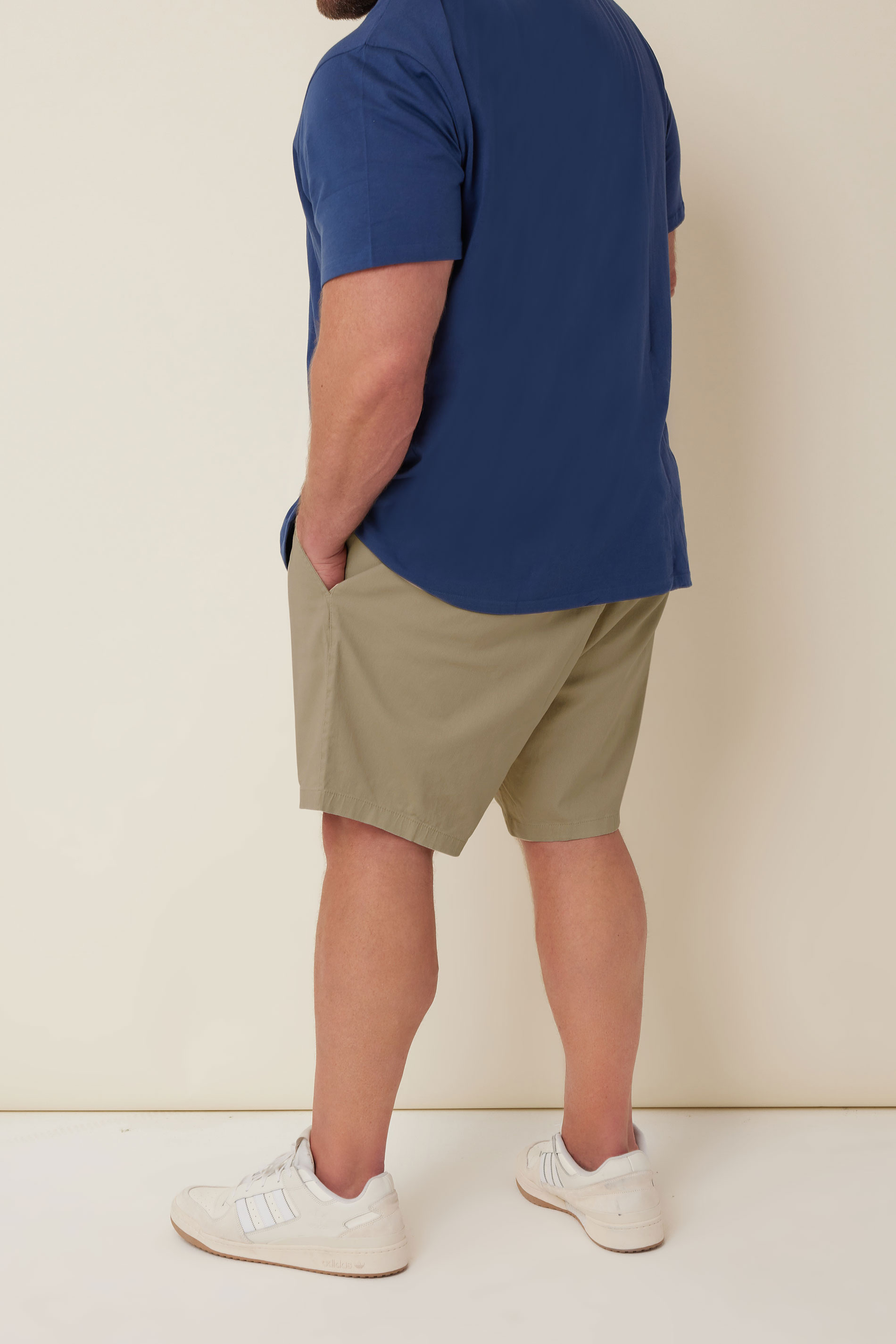 BadRhino Stone Brown Elasticated Waist Chino Shorts | BadRhino 4