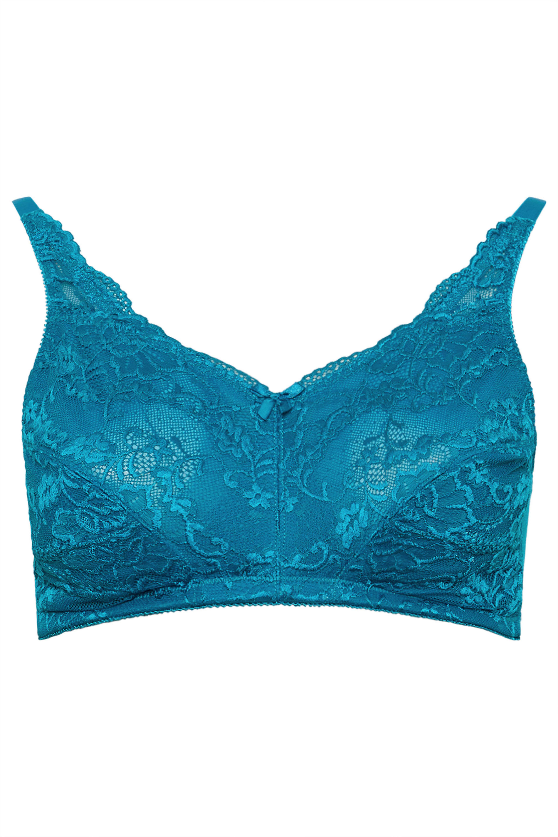 YOURS Plus Size Turquoise Green Lace Bra | Yours Clothing 6