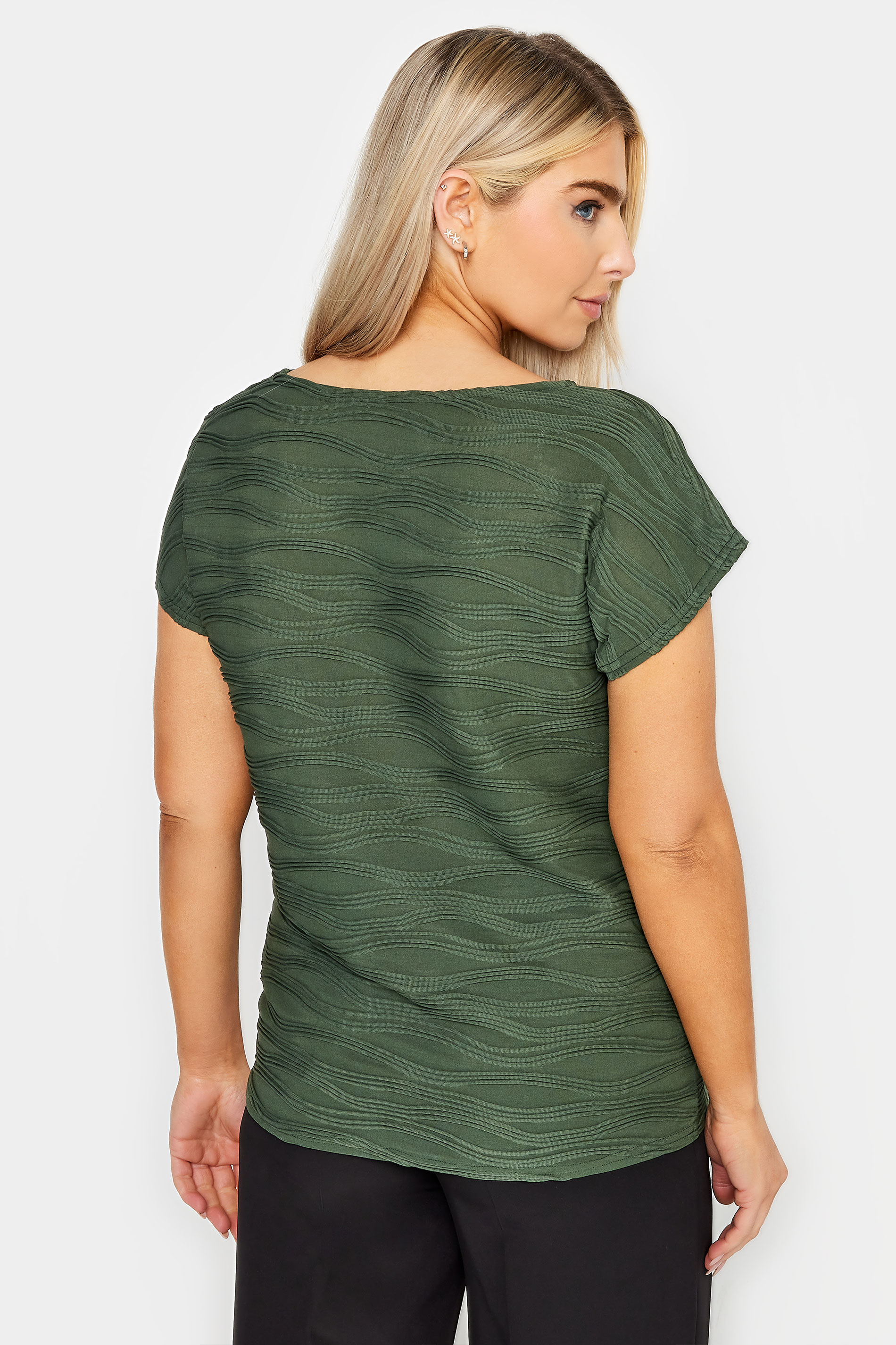 M&Co Khaki Green Textured Top | M&Co 3