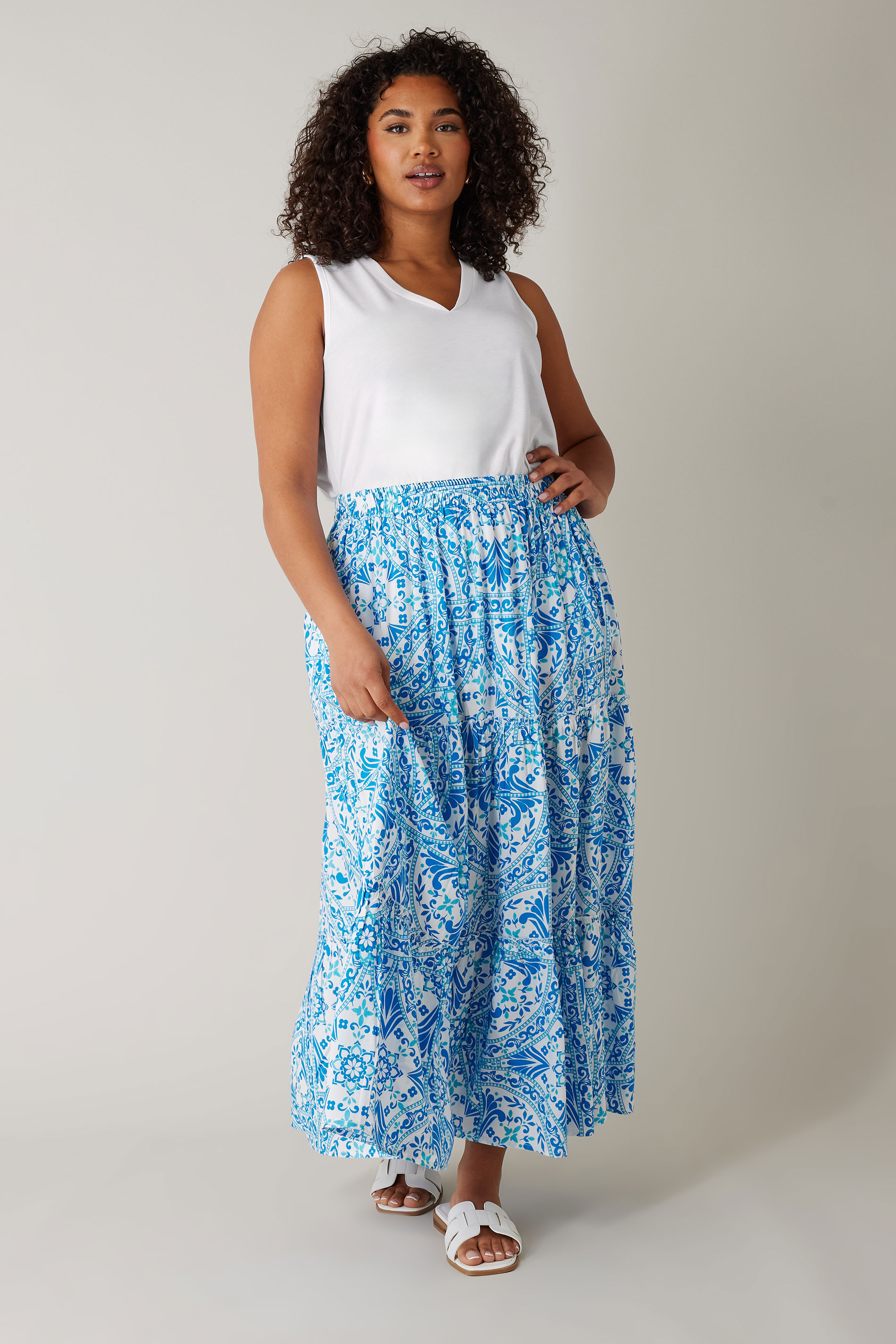 EVANS Plus Size White Modal Rich Vest Top | Evans 1